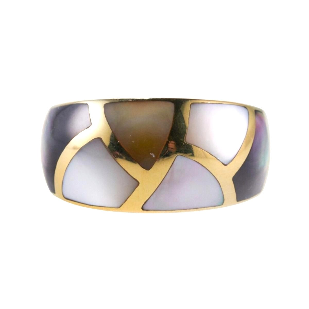 Asch Grossbardt MOP Inlay Gold Ring