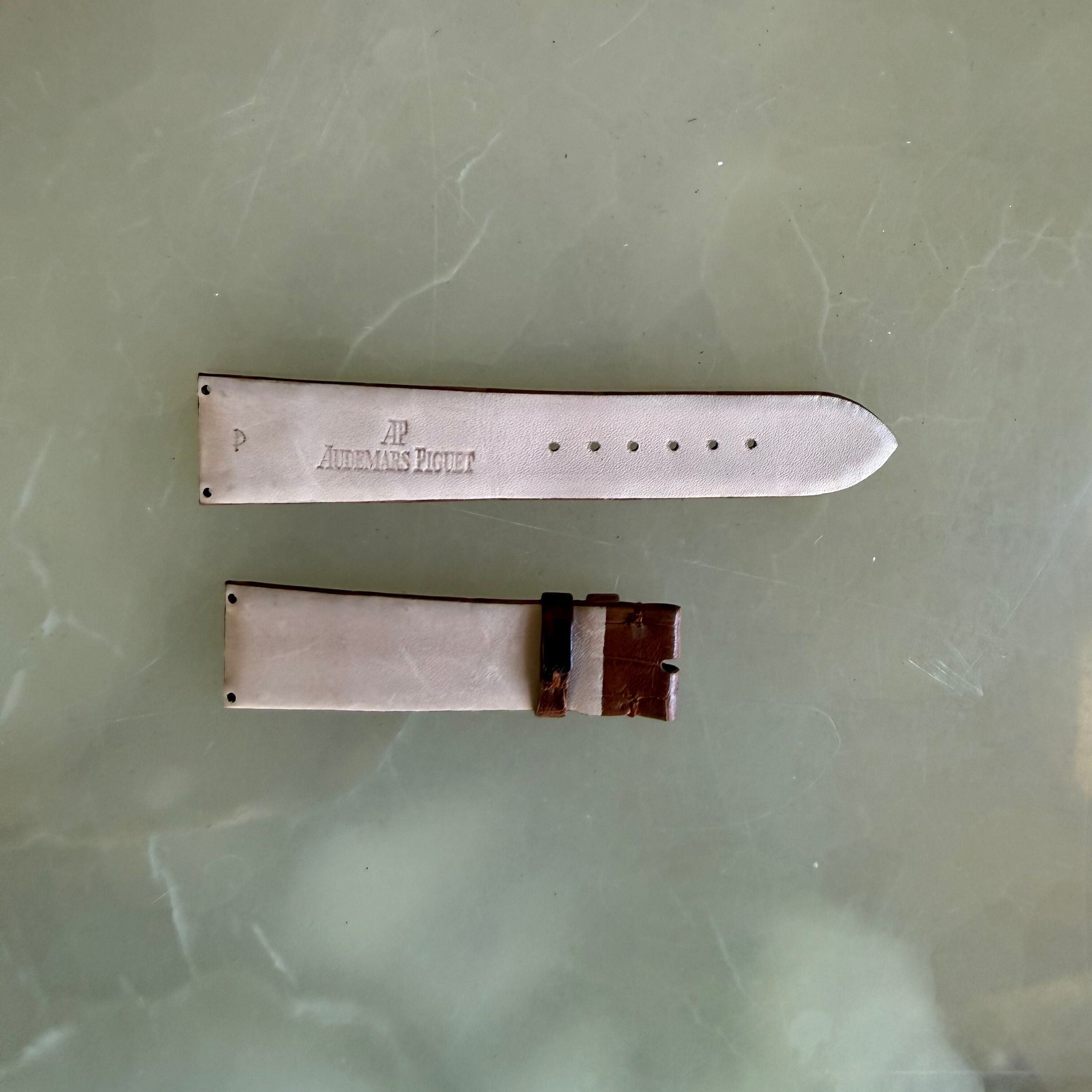 Authentic Audemars Piguet Brown Alligator Watch Band Strap 17mm