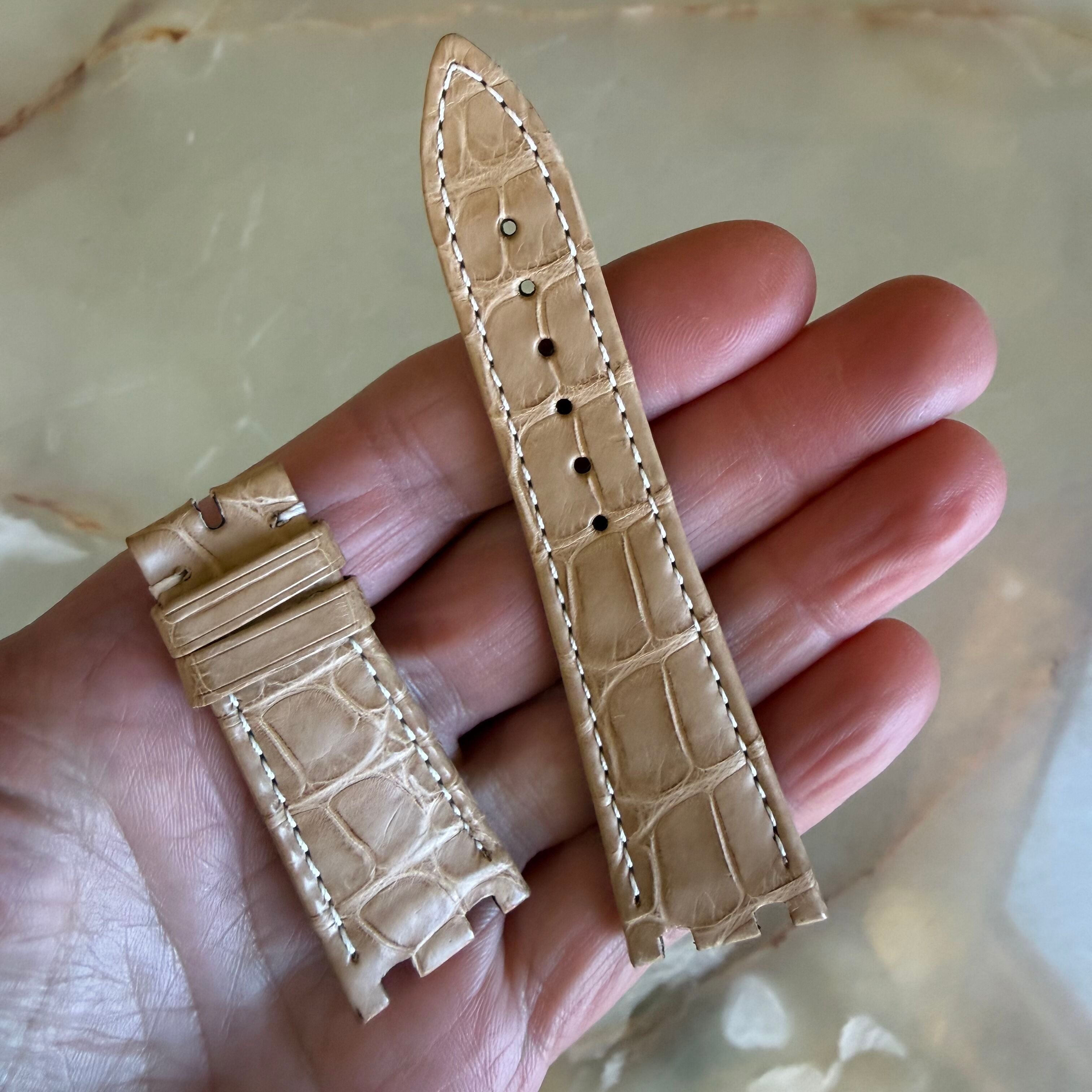 Authentic Audemars Piguet Royal Oak Beige Crocodile Watch Band Strap 21.5mm