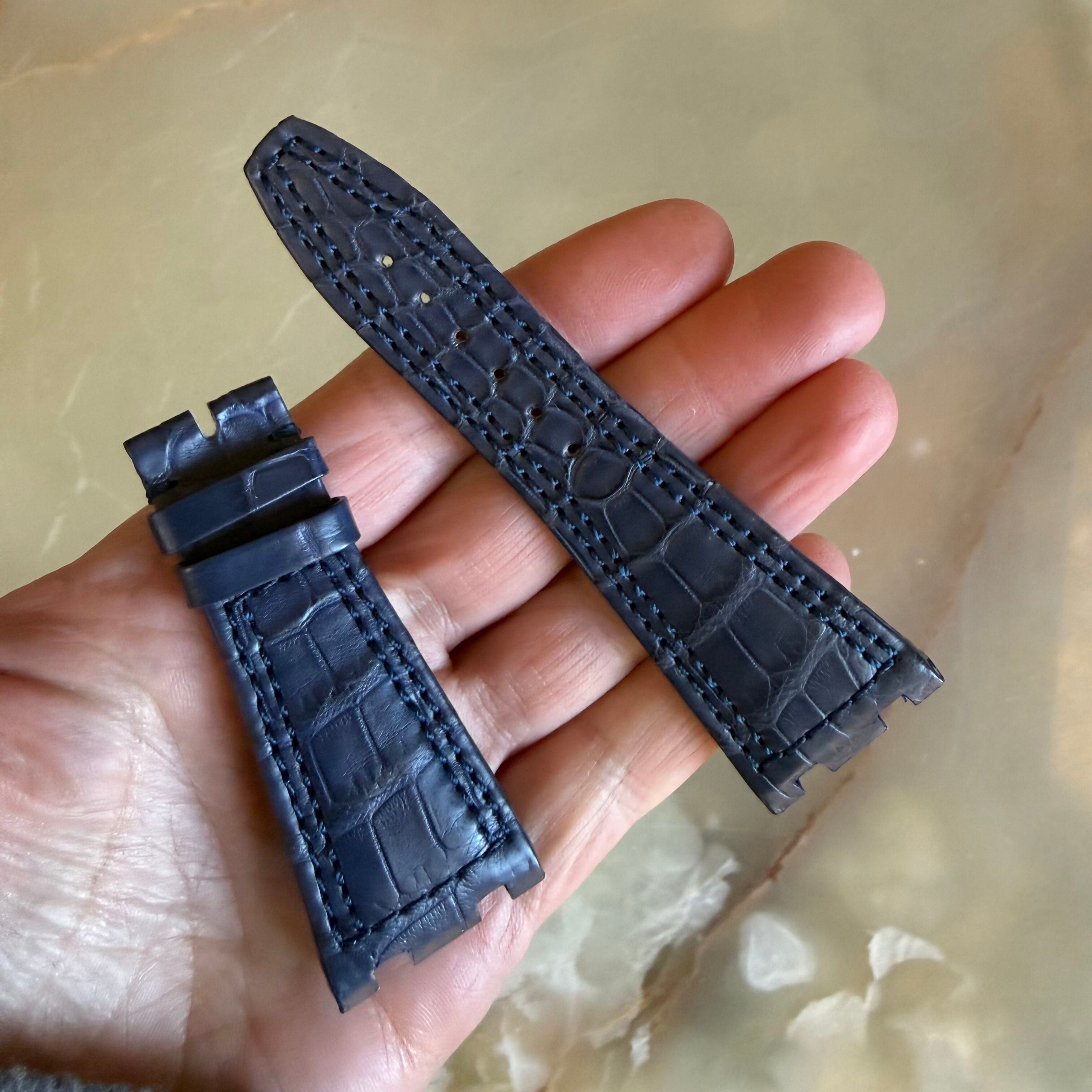 Authentic Audemars Piguet Royal Oak Blue Crocodile Watch Band Strap 28mm