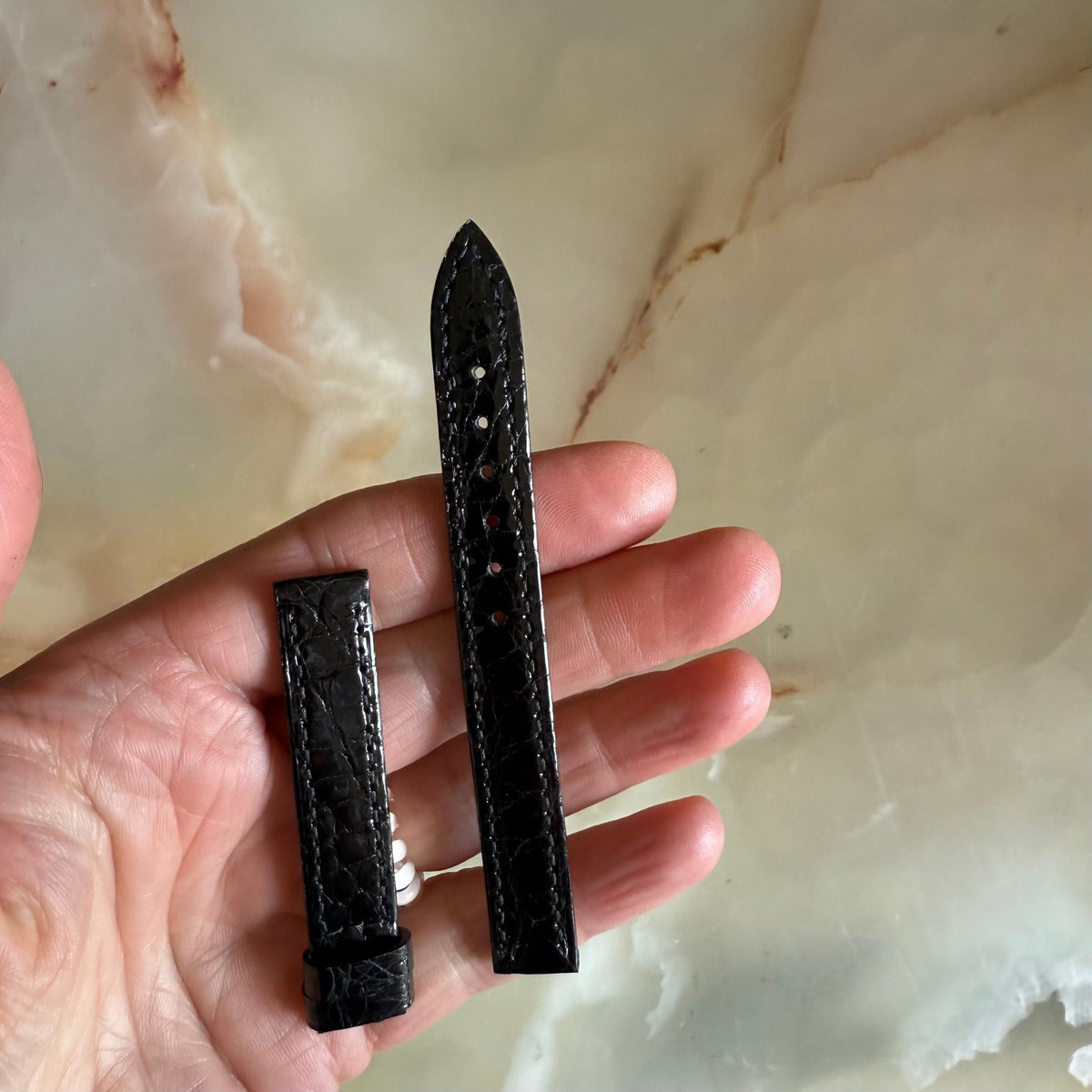 Authentic Baume & Mercier Black Alligator Watch Strap Band 12mm