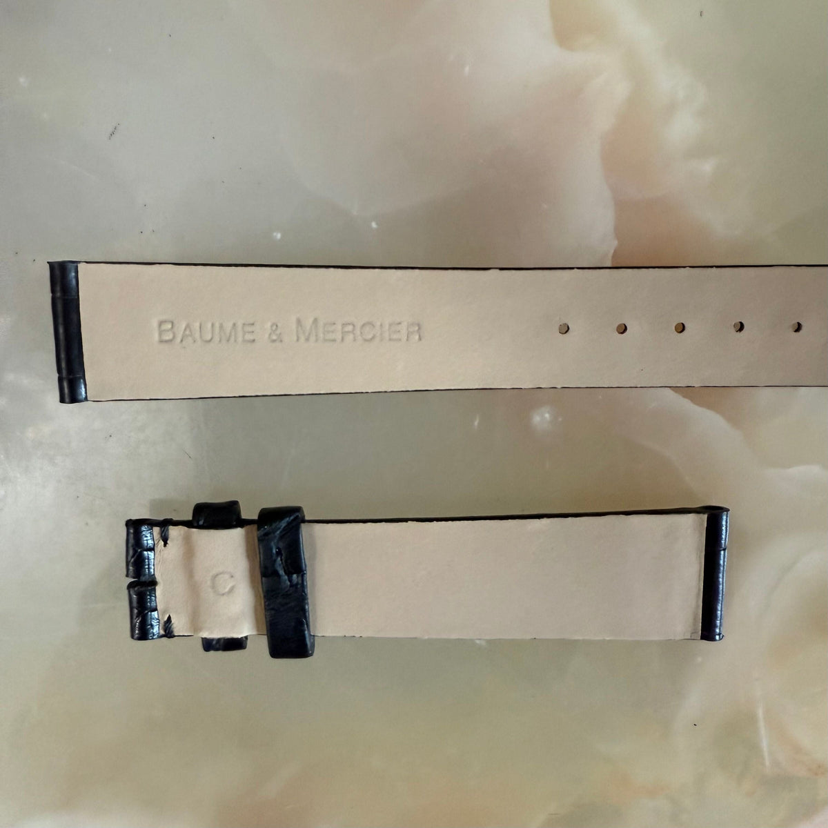 Authentic Baume & Mercier Black Alligator Watch Strap Band 16mm
