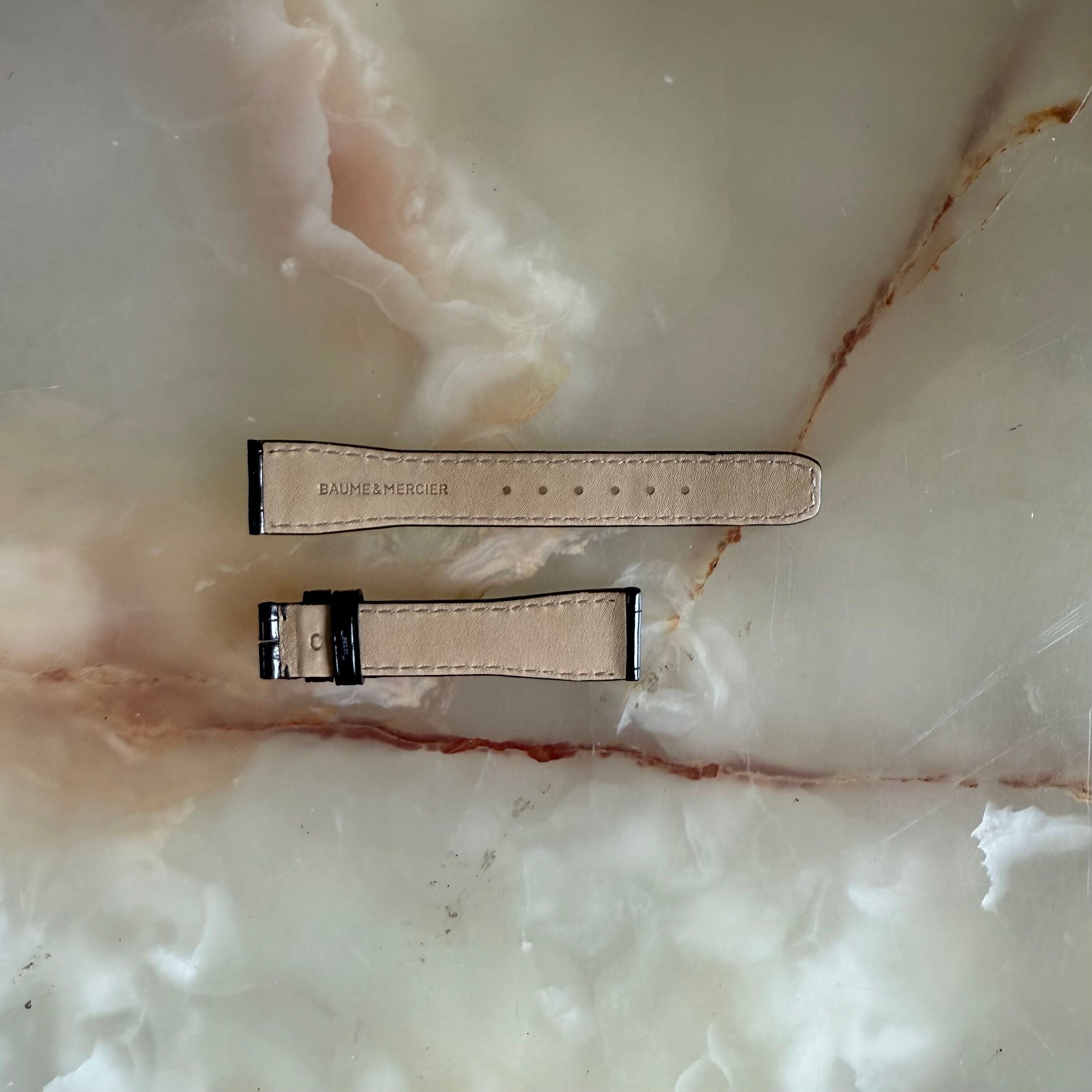 Authentic Baume & Mercier Black Alligator Watch Strap Band 17mm