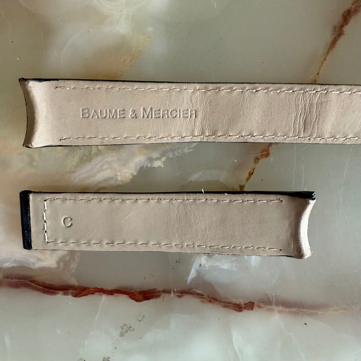 Authentic Baume & Mercier Black Alligator Watch Strap Band 19mm