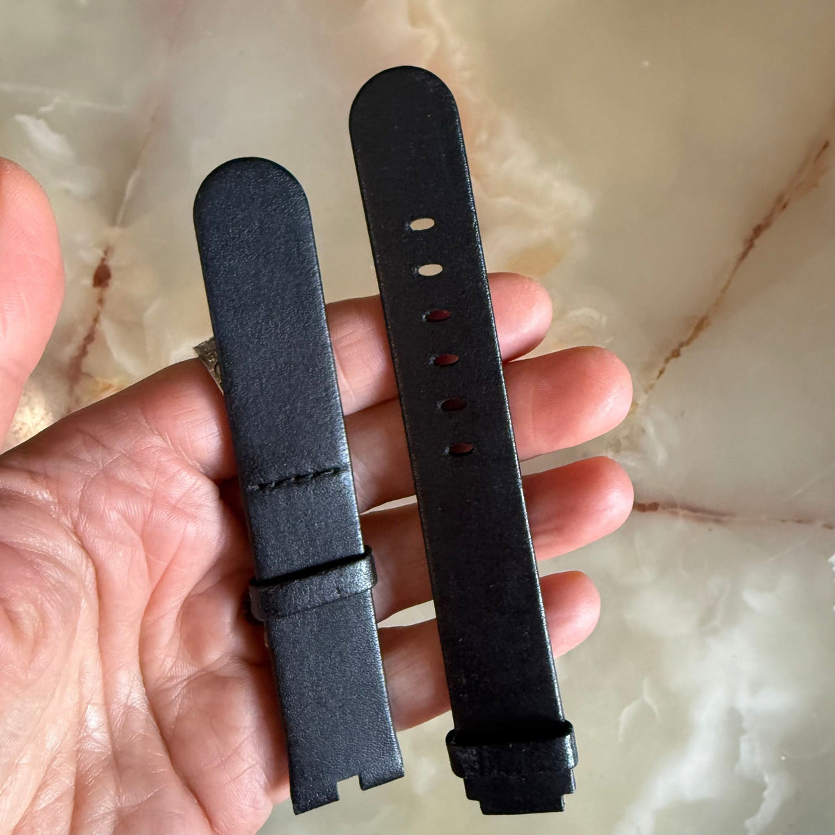 Authentic Baume & Mercier Black Calfskin Watch Strap Band 19mm
