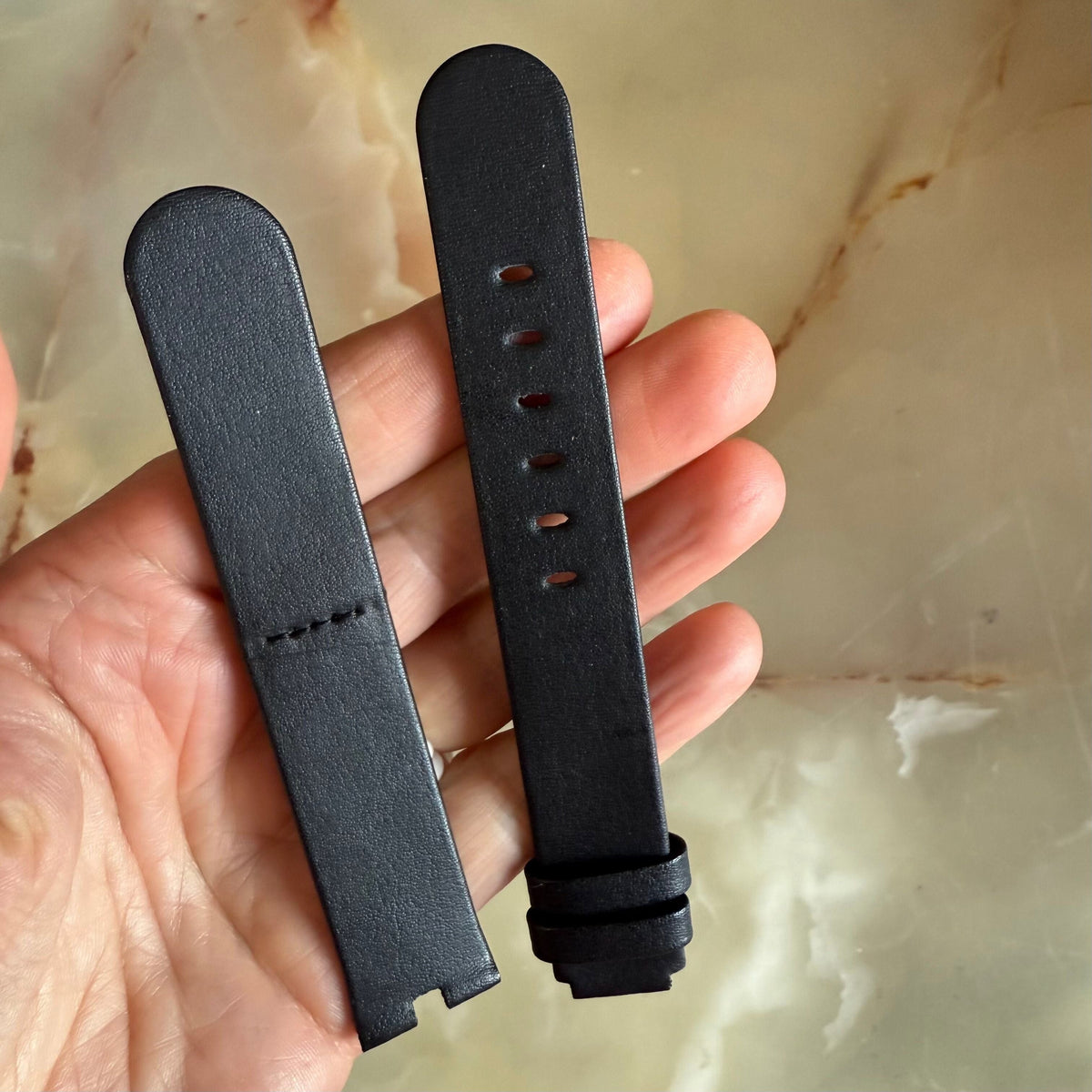 Authentic Baume & Mercier Black Calfskin Watch Strap Band 20mm