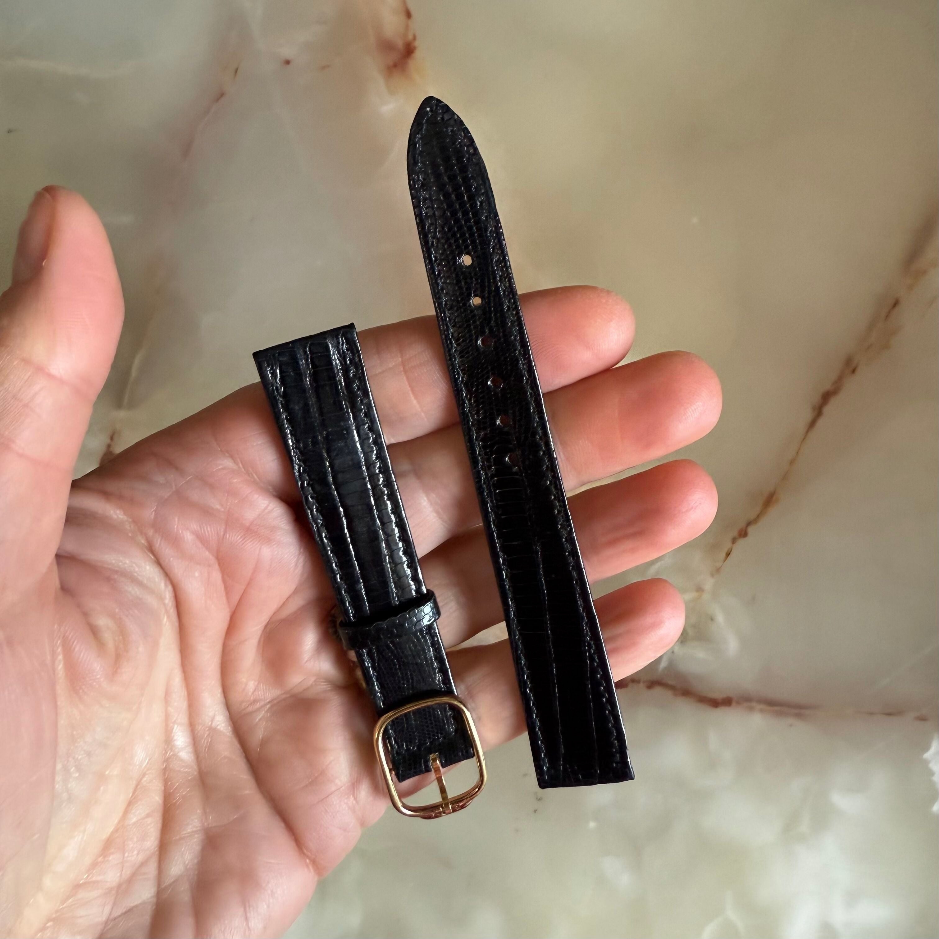 Authentic Baume & Mercier Black Lizard Watch Strap Band 16mm with Buckle