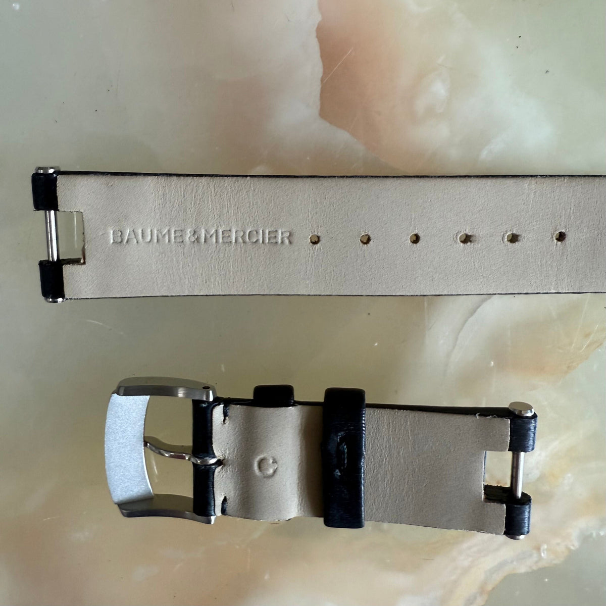 Authentic Baume & Mercier Black Satin Watch Strap Band 16mm with Buckle
