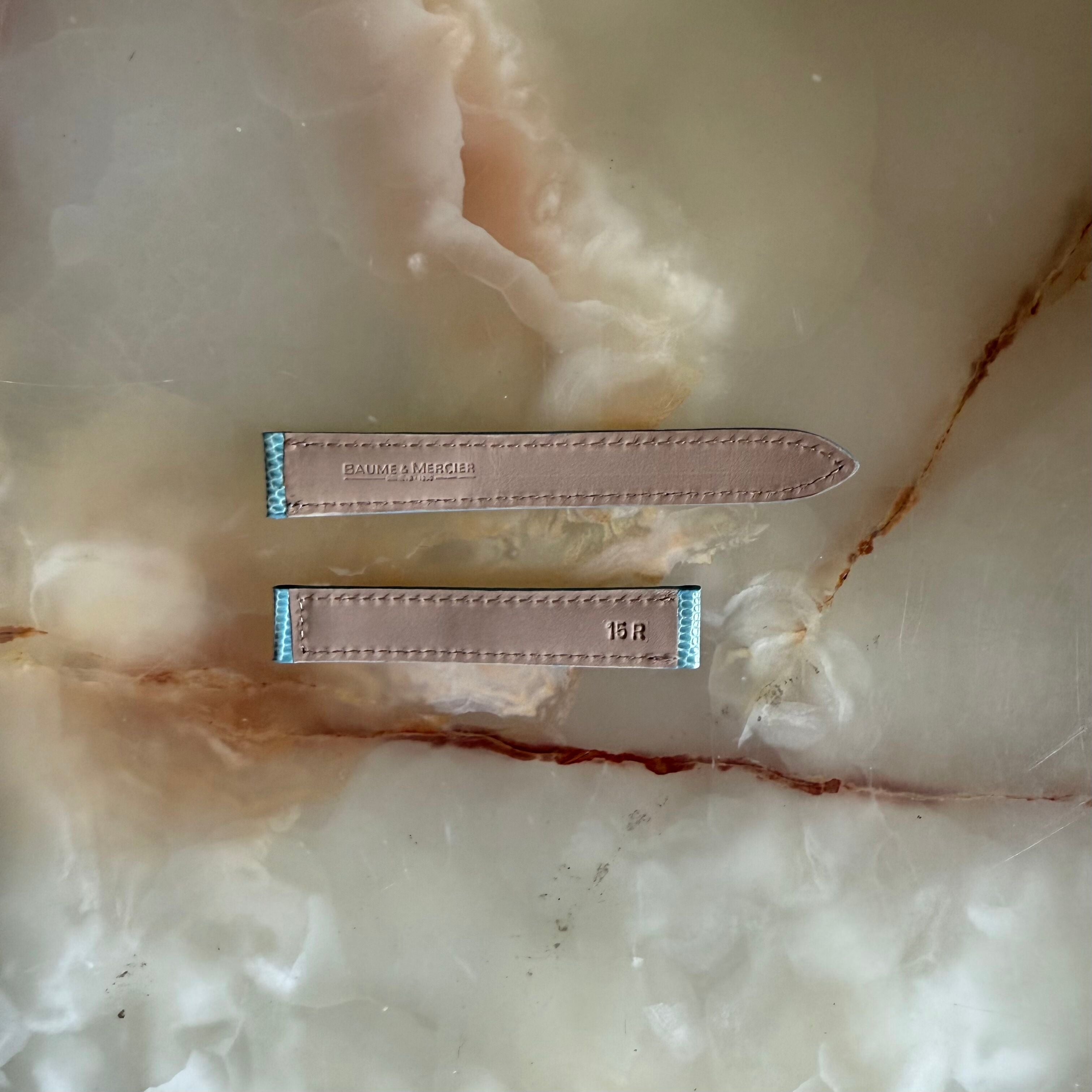 Authentic Baume & Mercier Blue Lizard Watch Strap Band 15mm