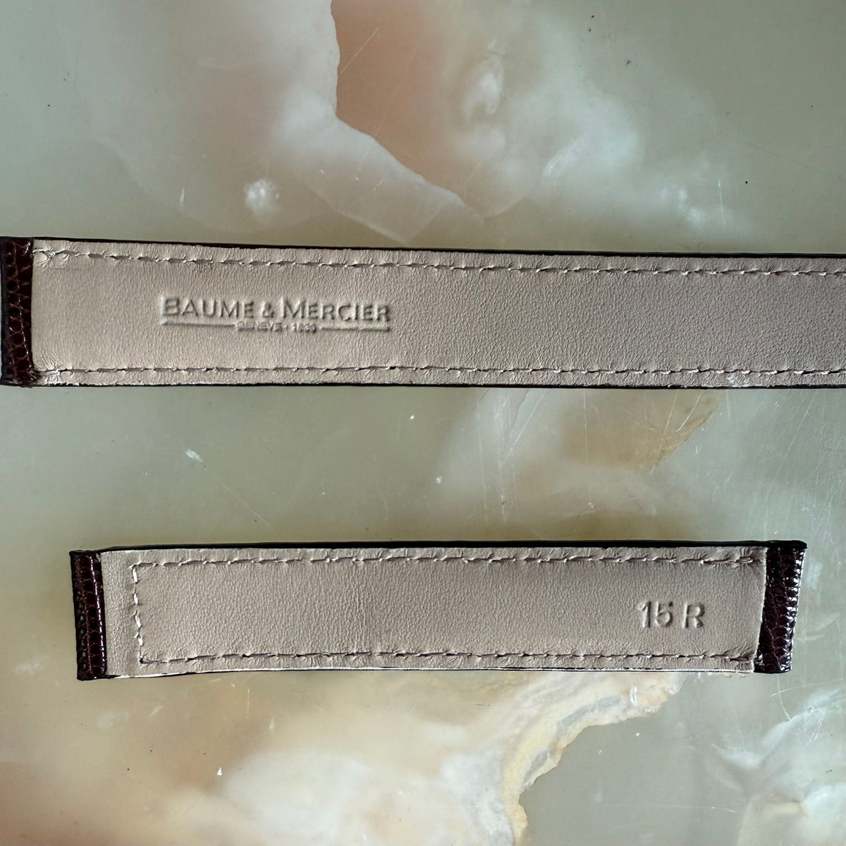 Authentic Baume & Mercier Brown Lizard Watch Strap Band 15mm