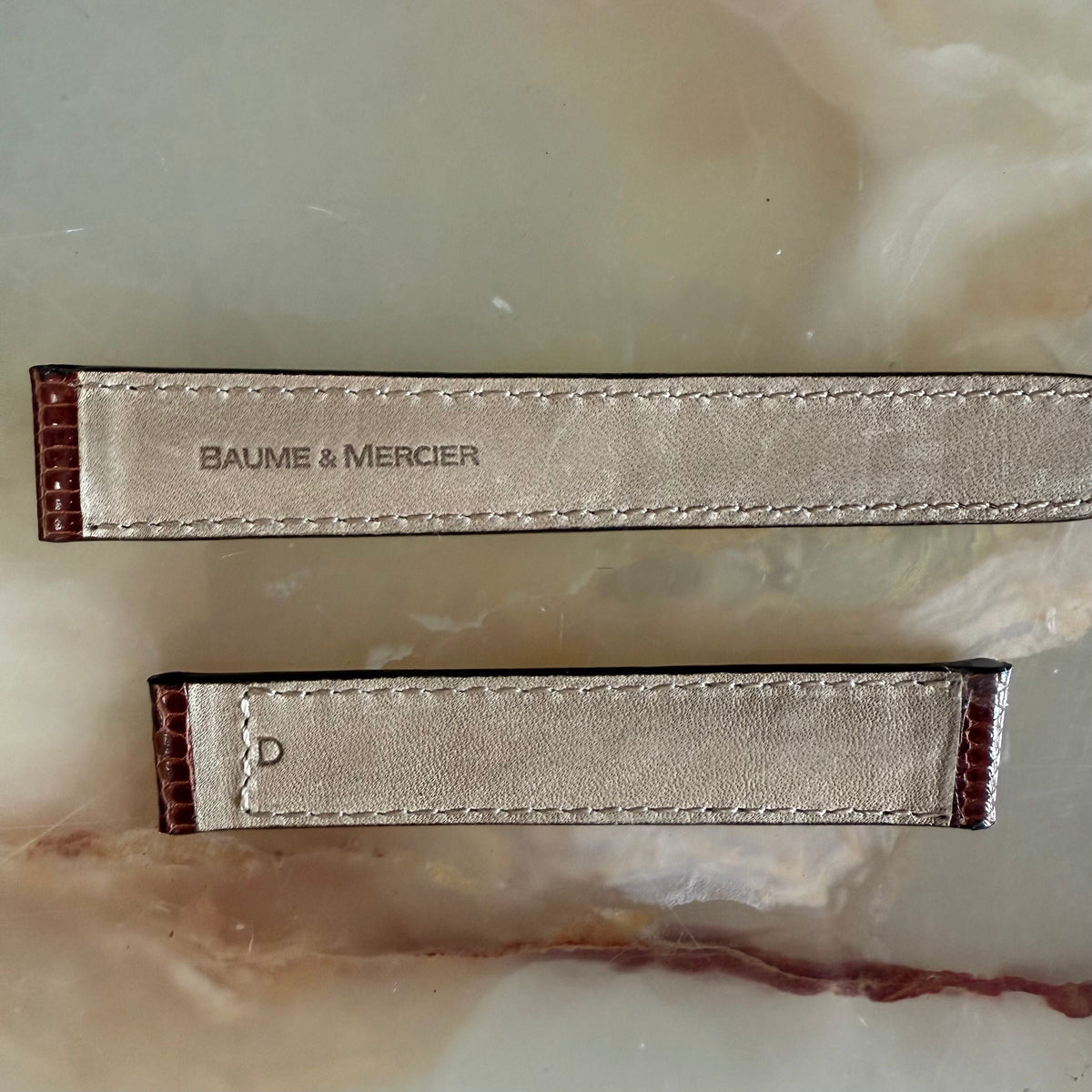 Authentic Baume & Mercier Brown Lizard Watch Strap Band 15mm