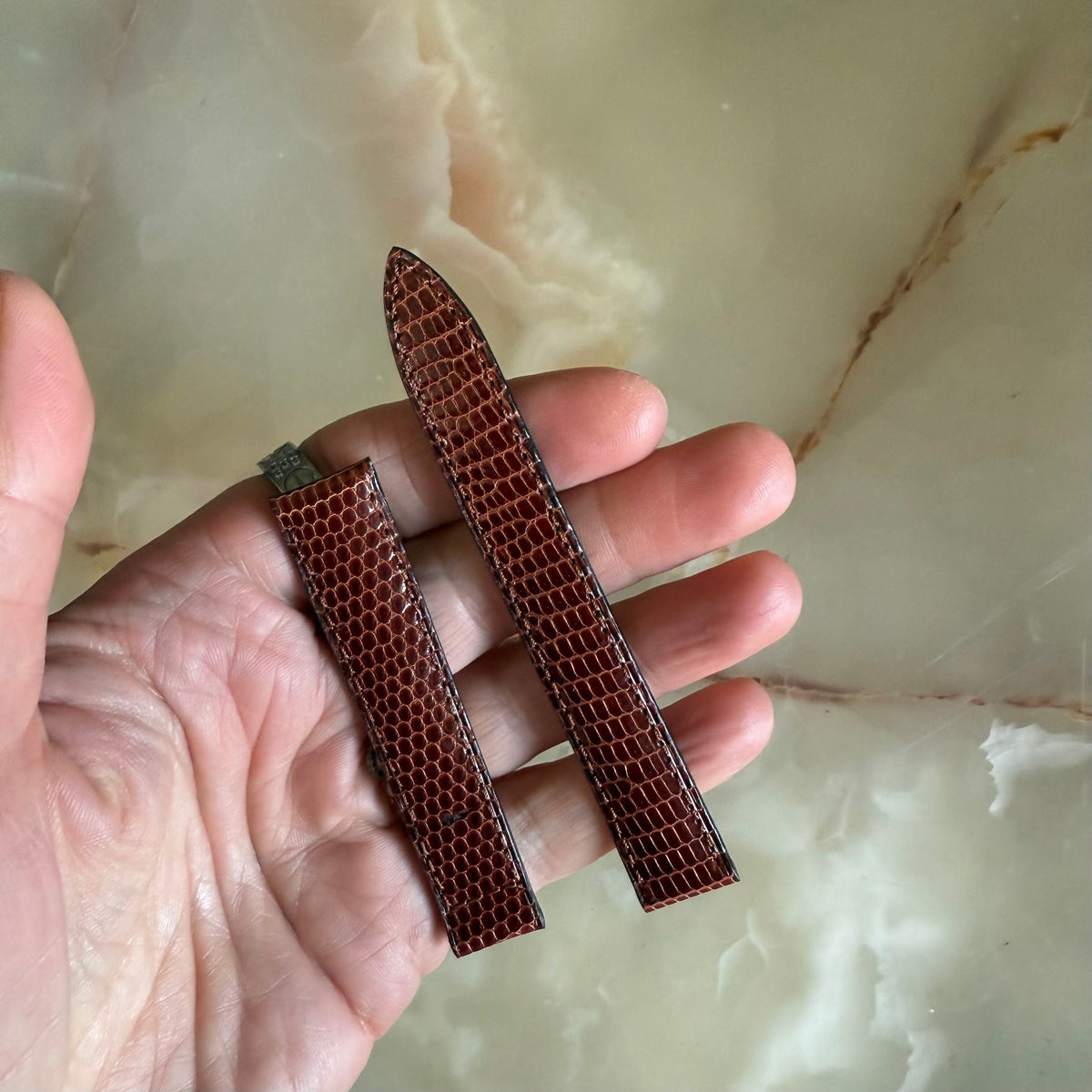 Authentic Baume & Mercier Brown Lizard Watch Strap Band 15mm