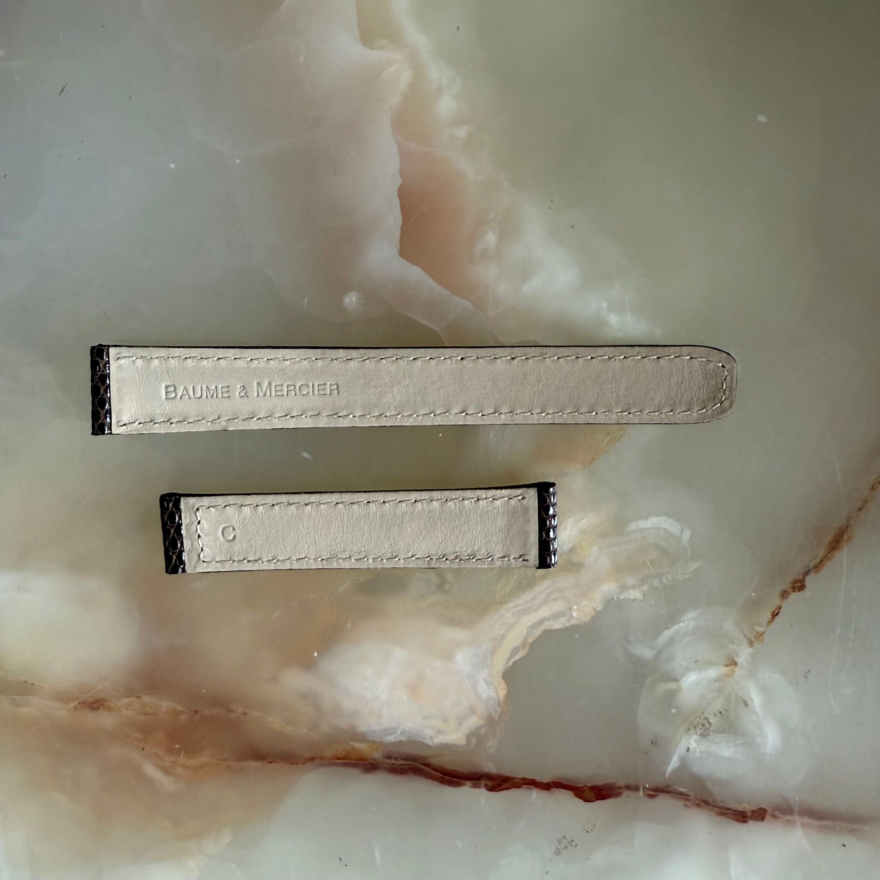Authentic Baume & Mercier Brown Lizard Watch Strap Band 15mm