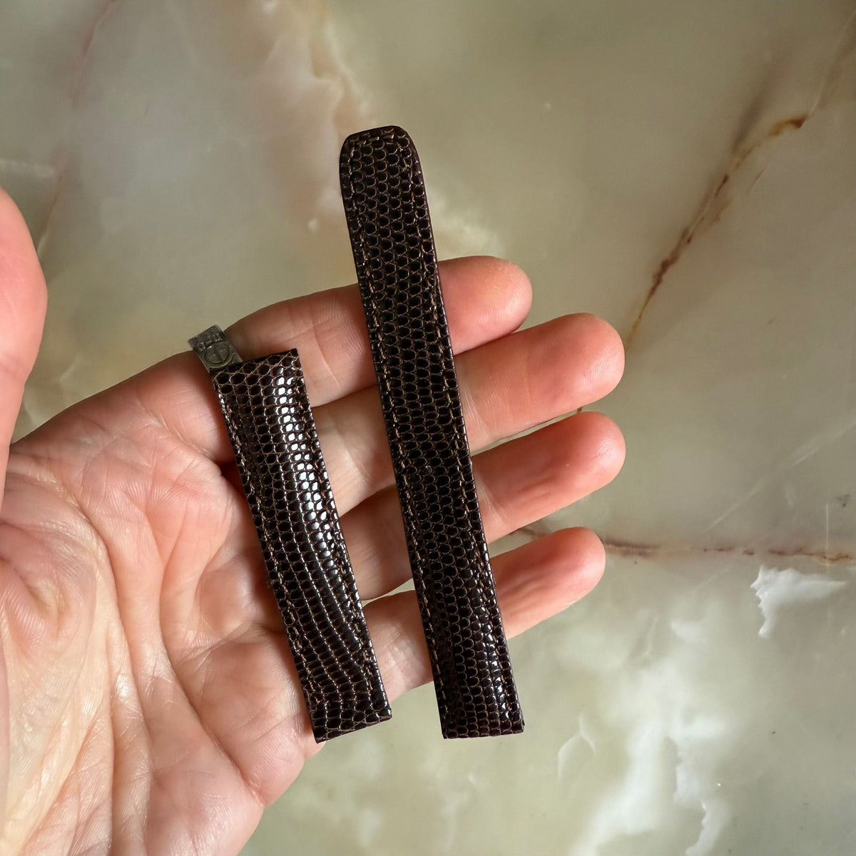 Authentic Baume & Mercier Brown Lizard Watch Strap Band 15mm