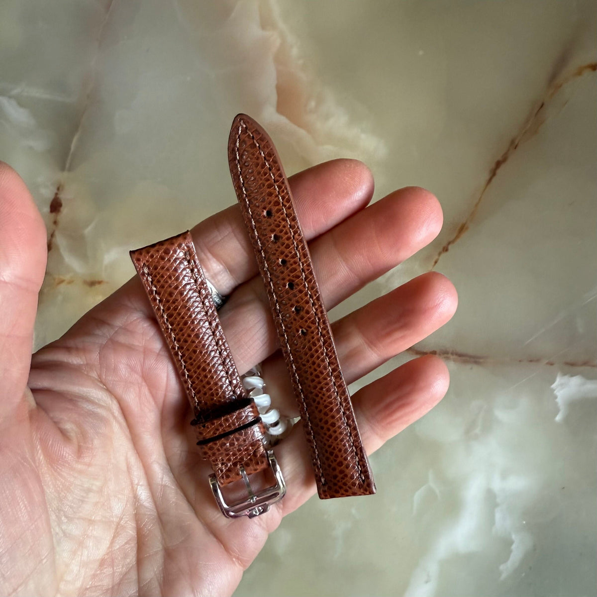 Authentic Baume & Mercier Brown Lizard Watch Strap Band 15mm with Buckle