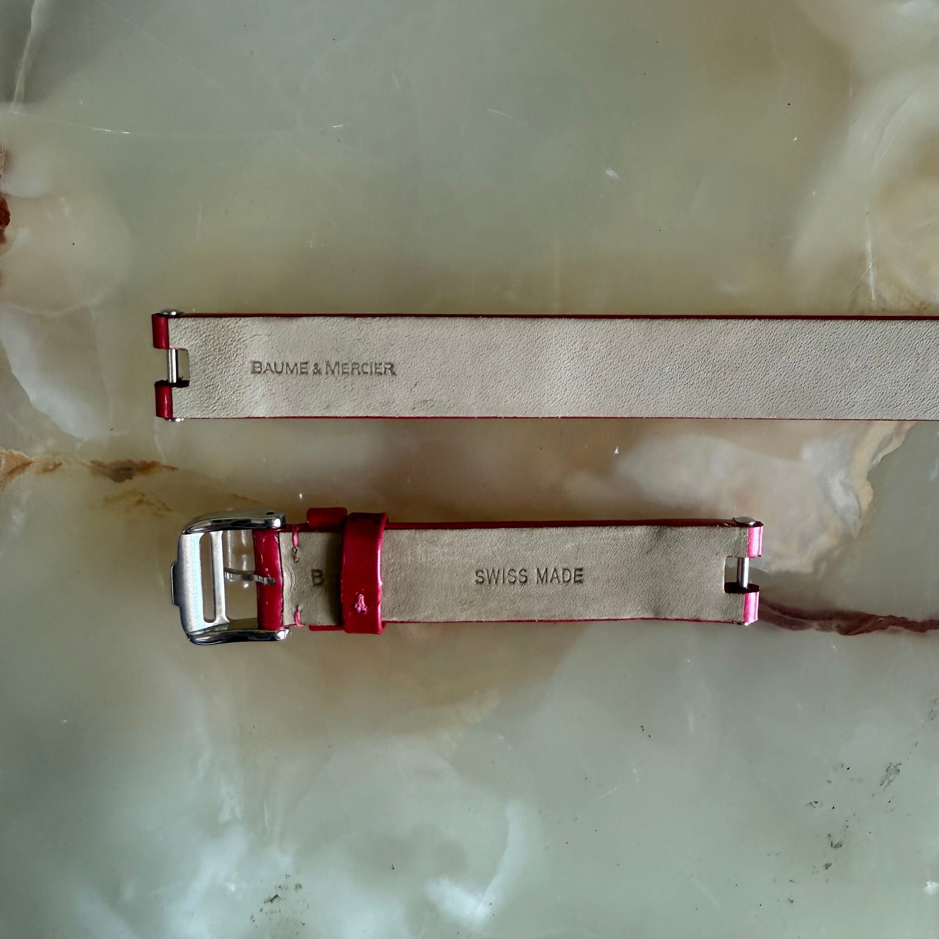 Authentic Baume & Mercier Linea Pink Varnished Wrap Watch Strap Band 14mm with
