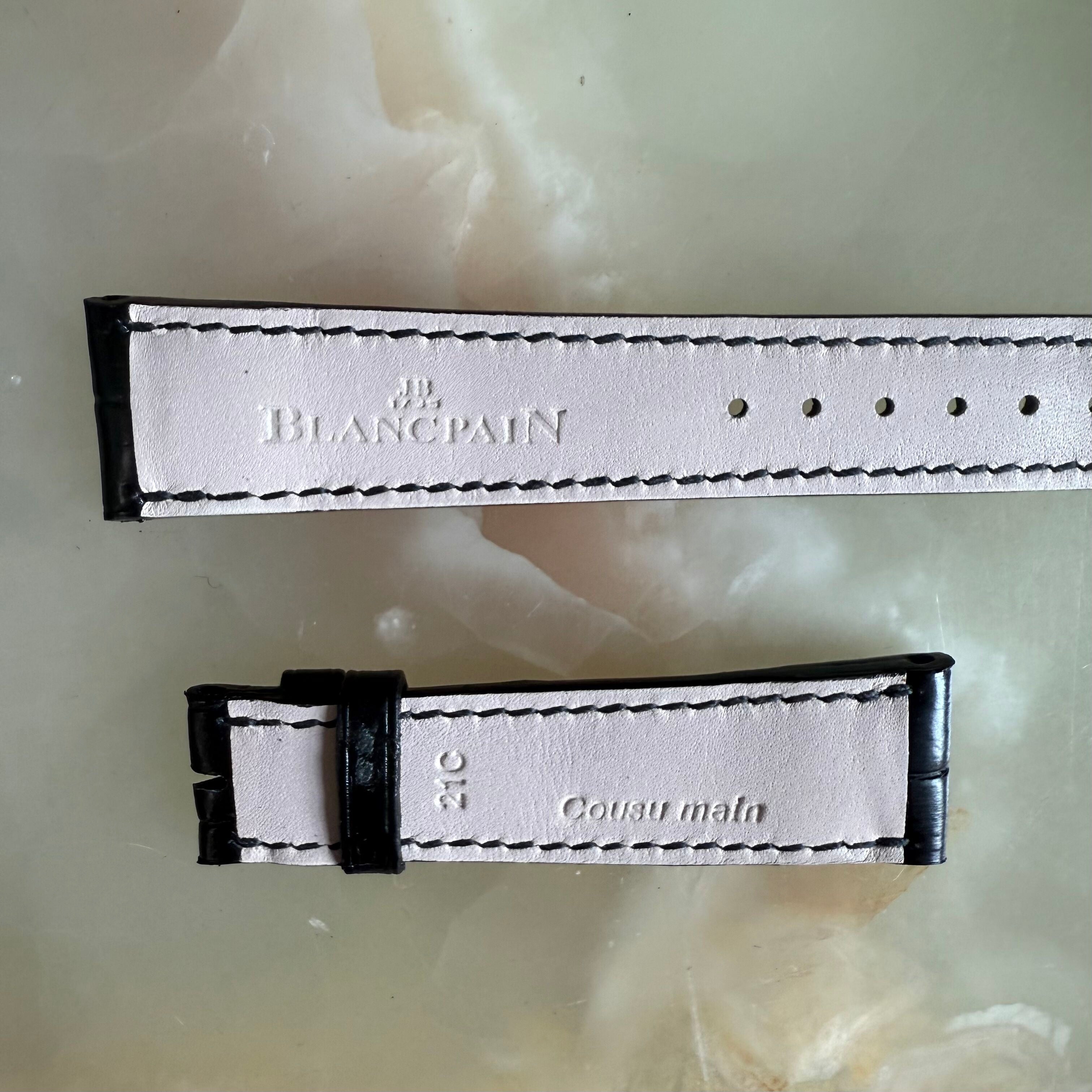 Authentic Blancpain Black Alligator Watch Strap Band 18mm