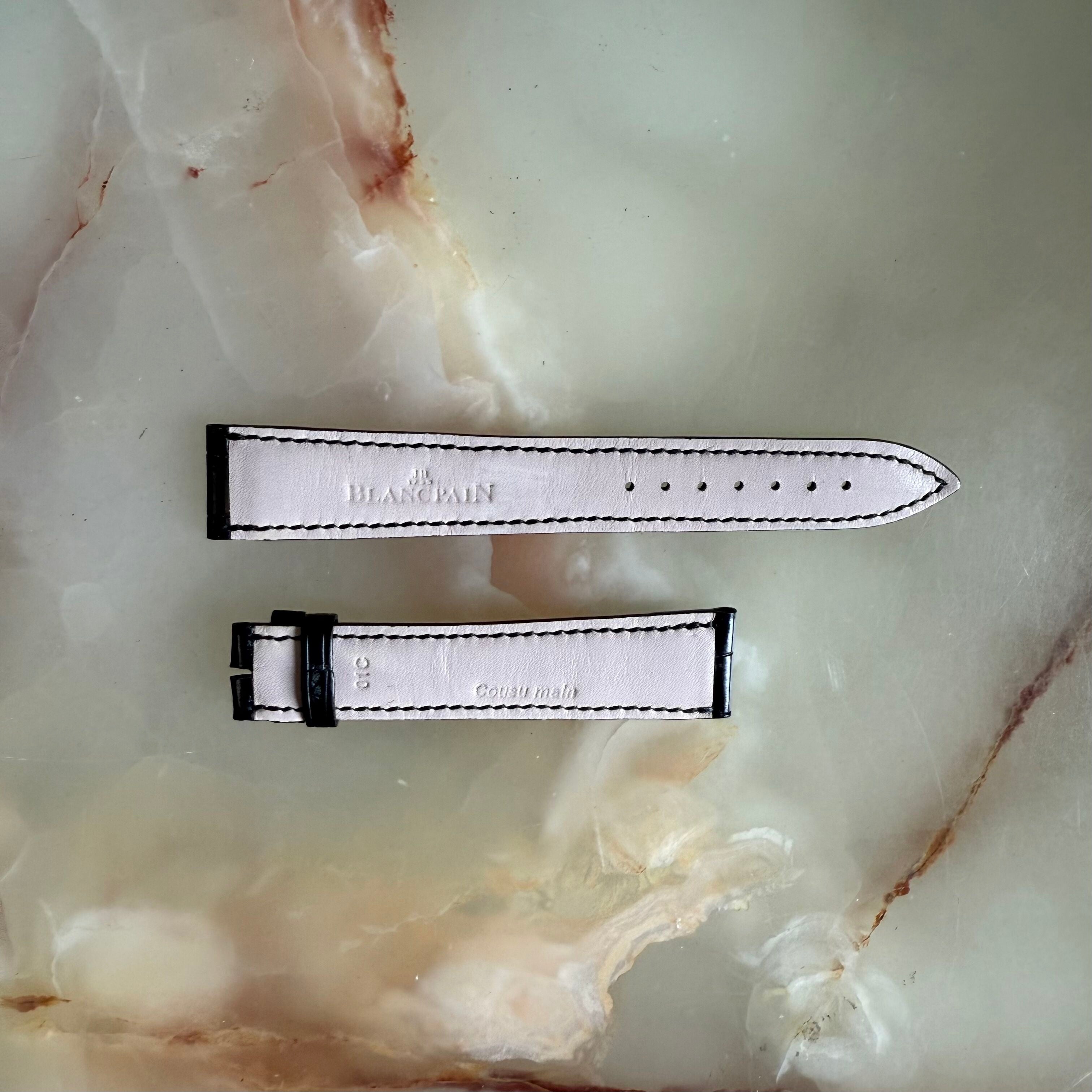 Authentic Blancpain Black Alligator Watch Strap Band 19mm