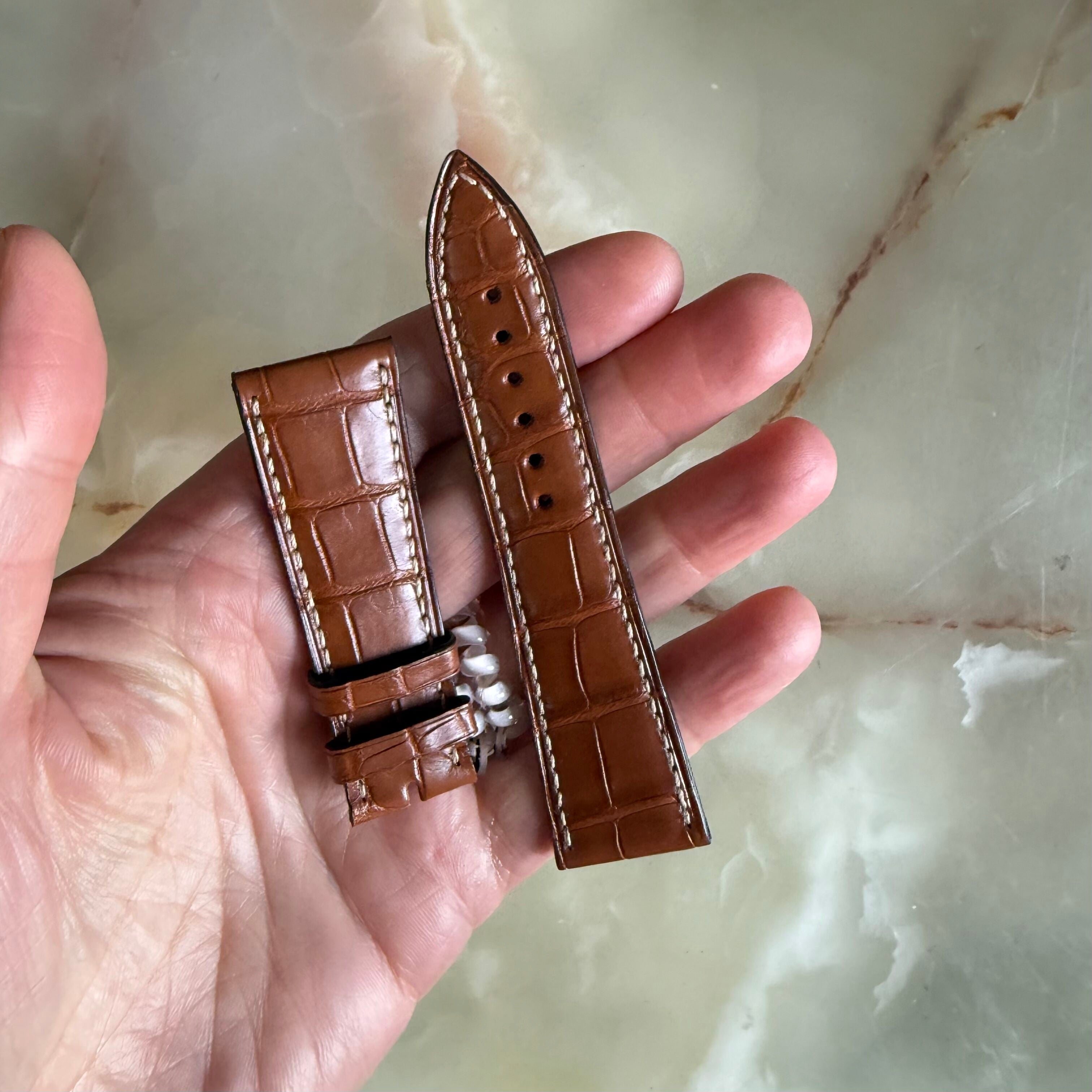 Authentic Blancpain Brown Alligator Watch Strap Band 22mm