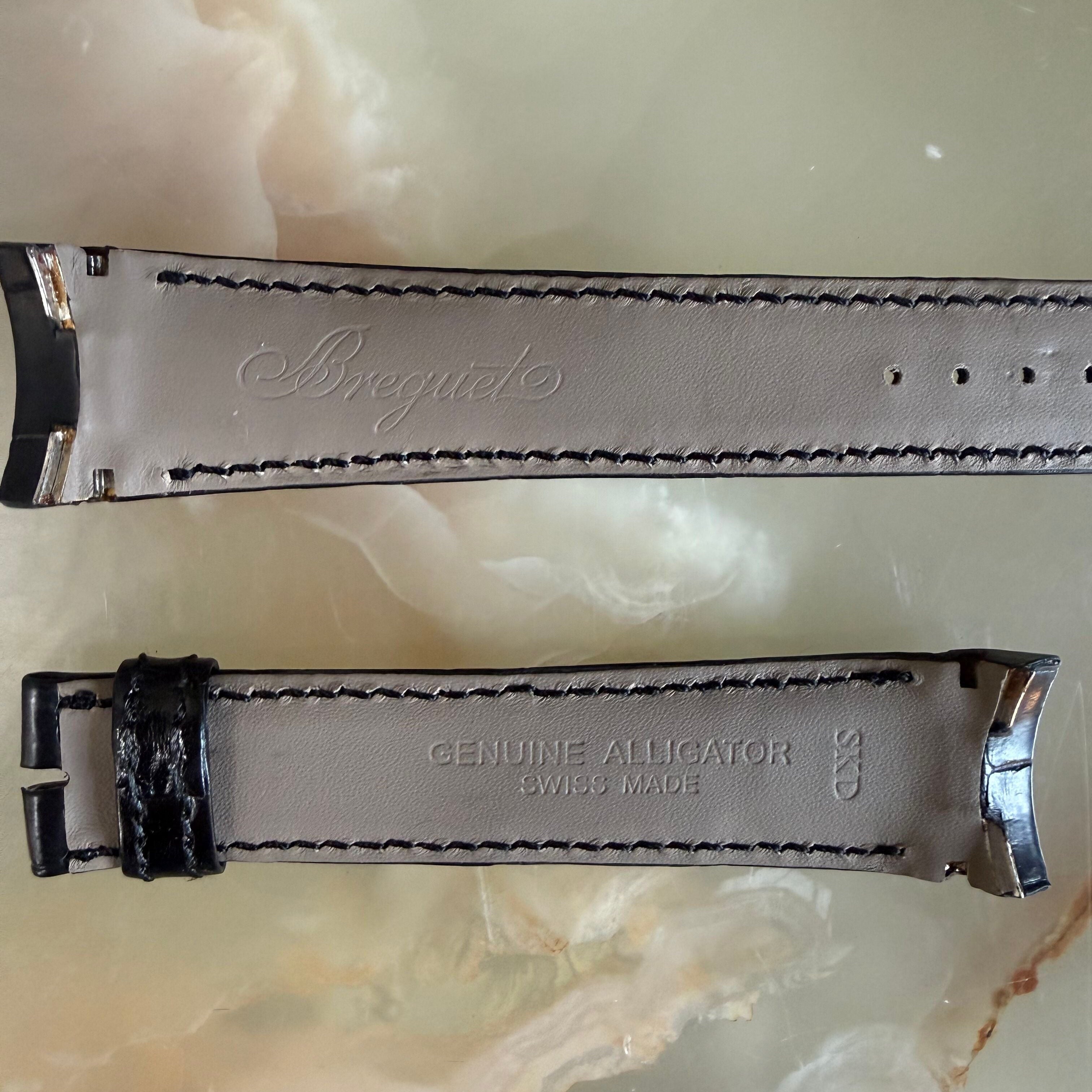 Authentic Breguet Black Alligator Padded Watch Strap Band 22mm