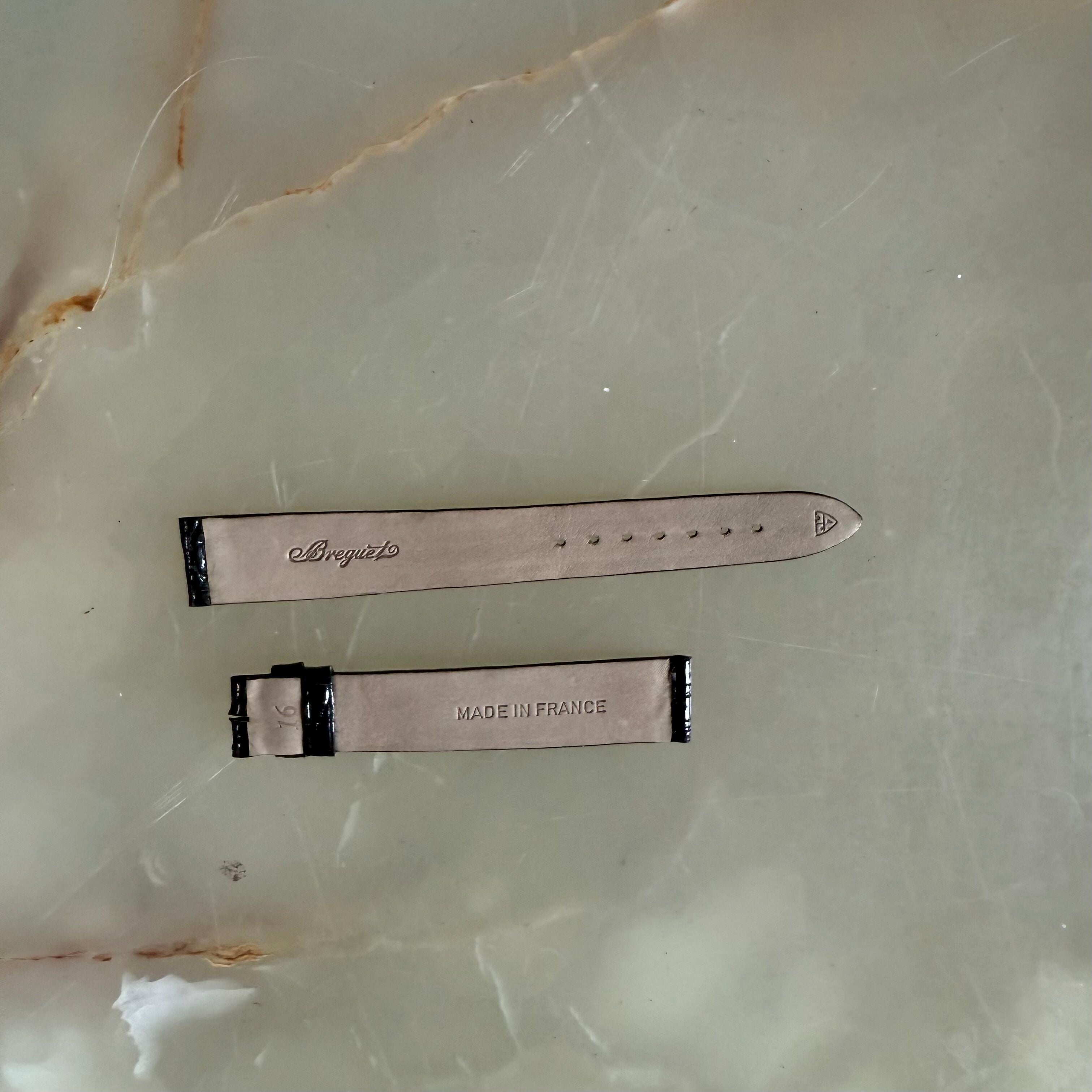 Authentic Breguet Black Crocodile Watch Strap Band 16mm