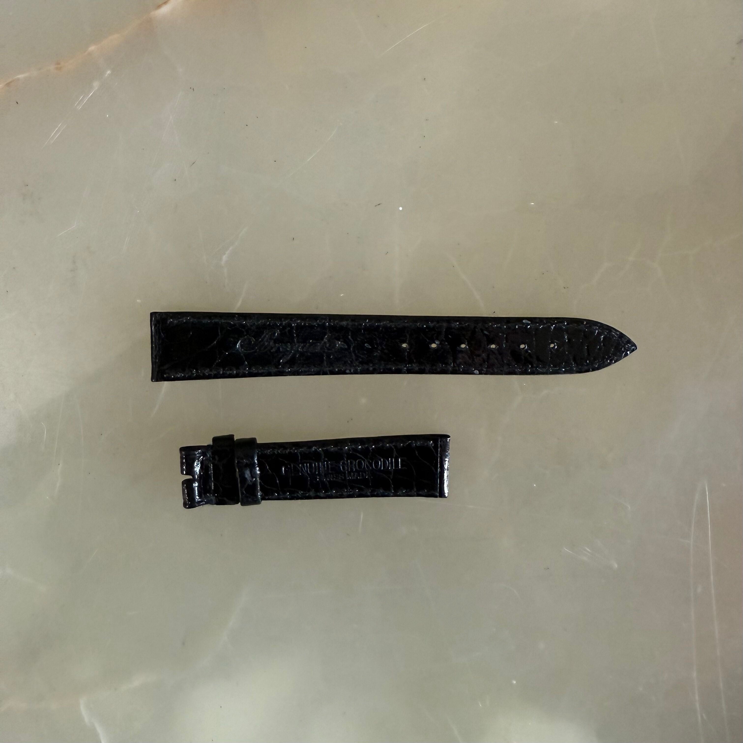 Authentic Breguet Black Crocodile Watch Strap Band 16mm Stitched