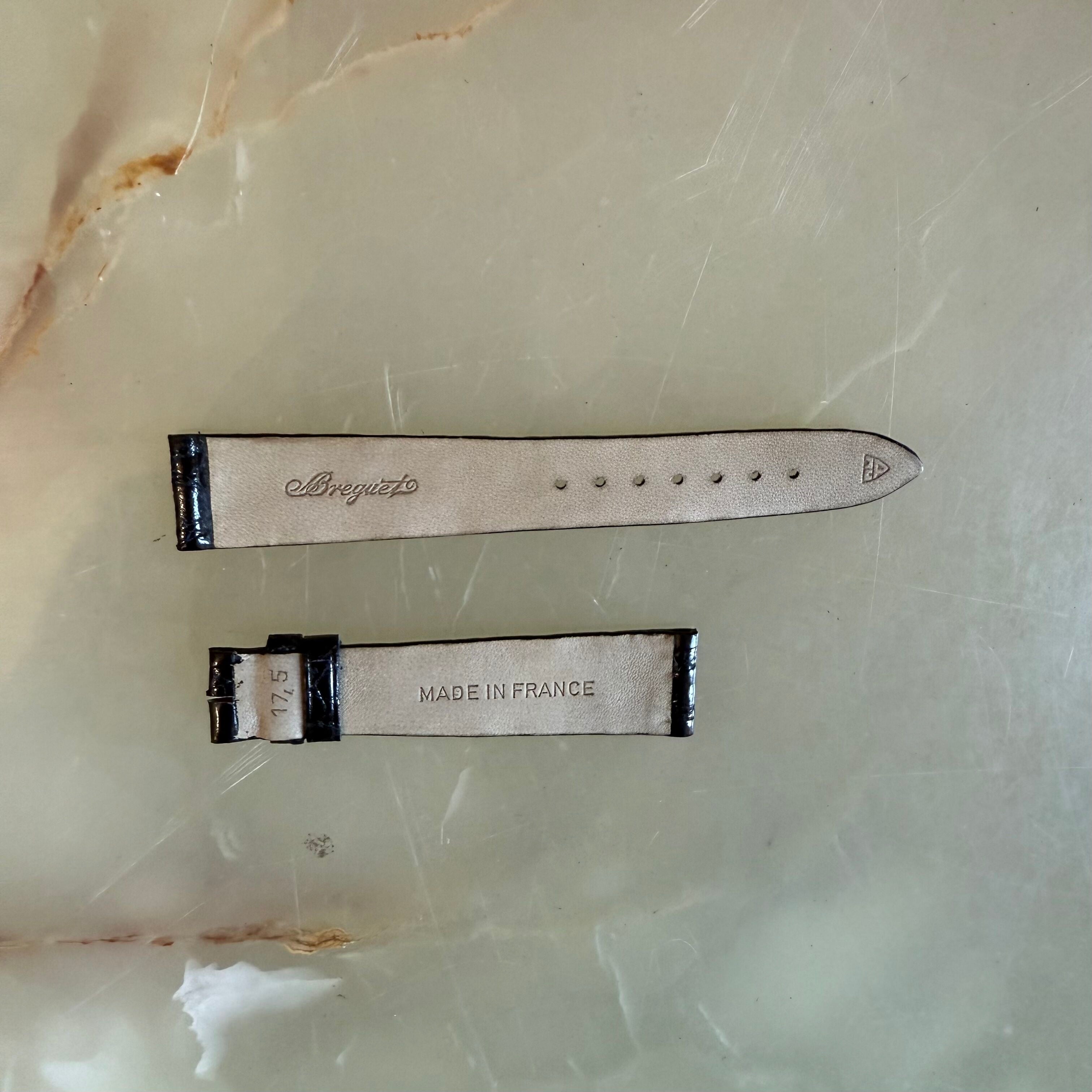 Authentic Breguet Black Crocodile Watch Strap Band 17.5mm
