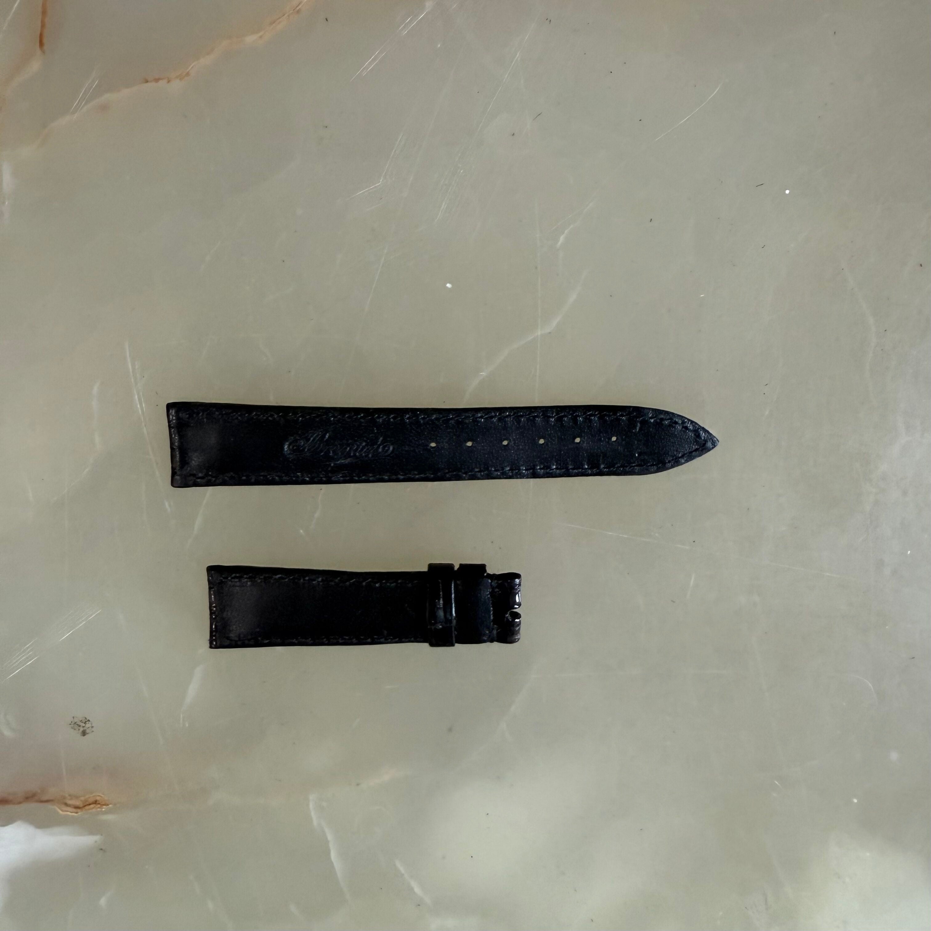 Authentic Breguet Black Crocodile Watch Strap Band 17mm Padded & Stitched