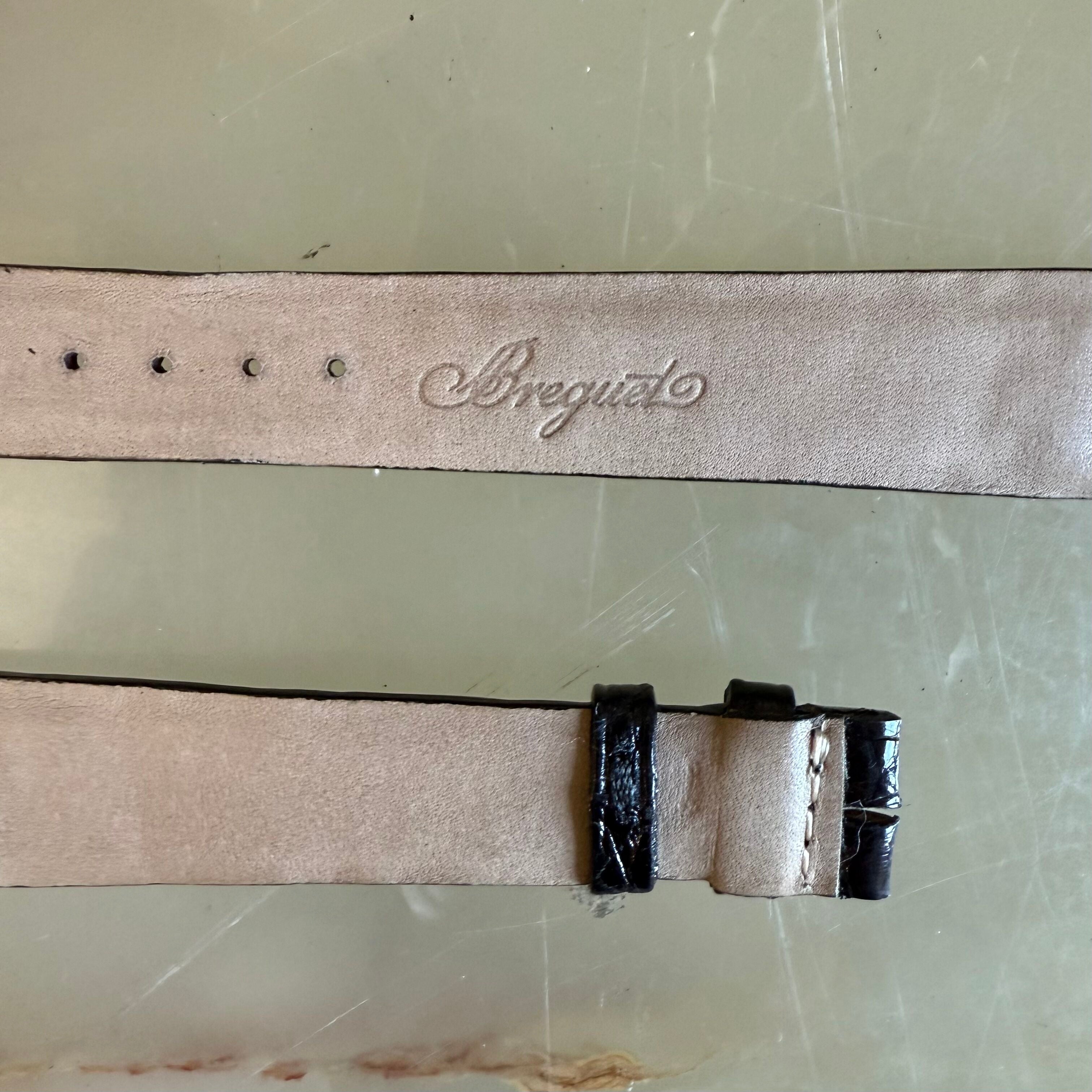 Authentic Breguet Black Crocodile Watch Strap Band 17.5mm
