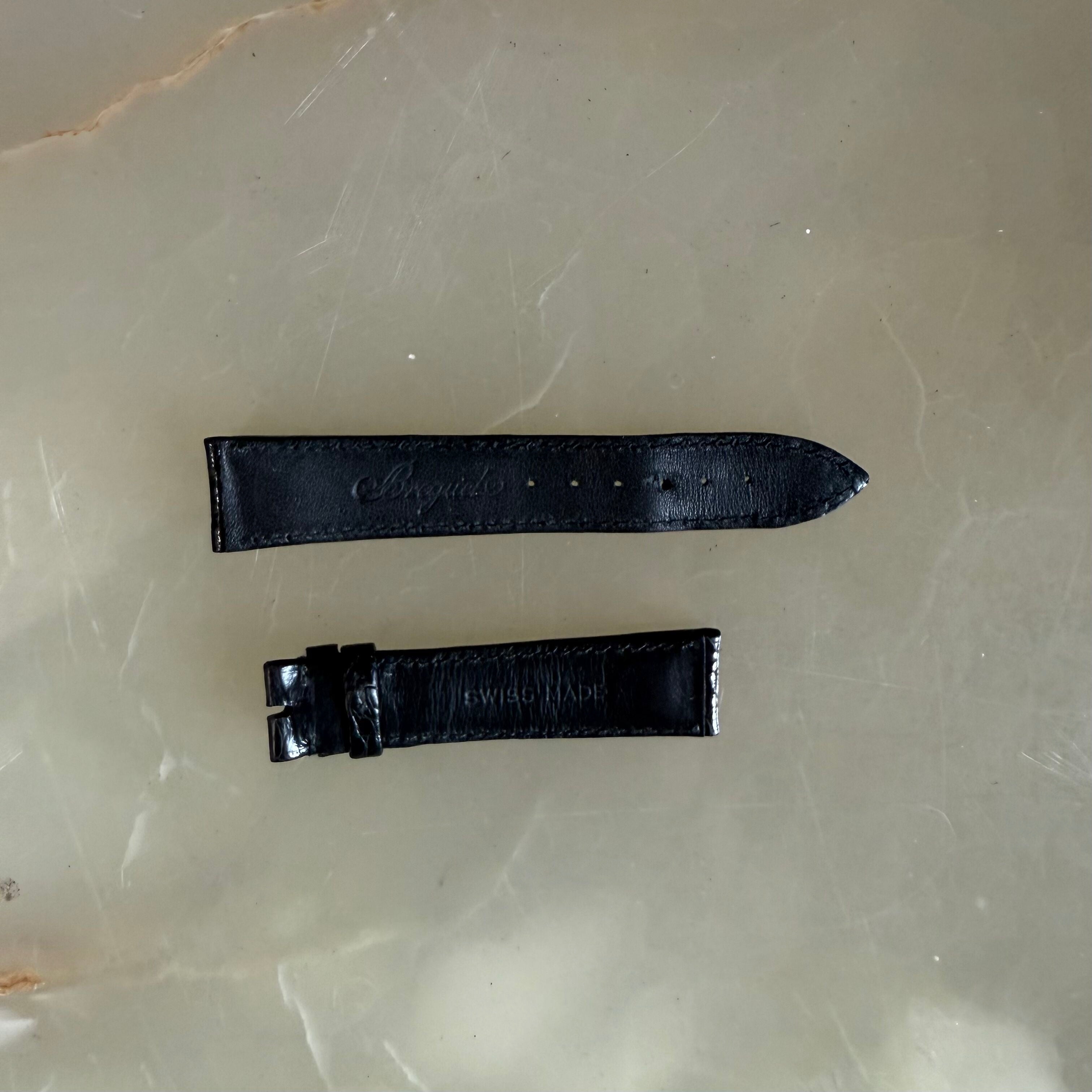 Authentic Breguet Black Crocodile Watch Strap Band 18mm Padded & Stitched