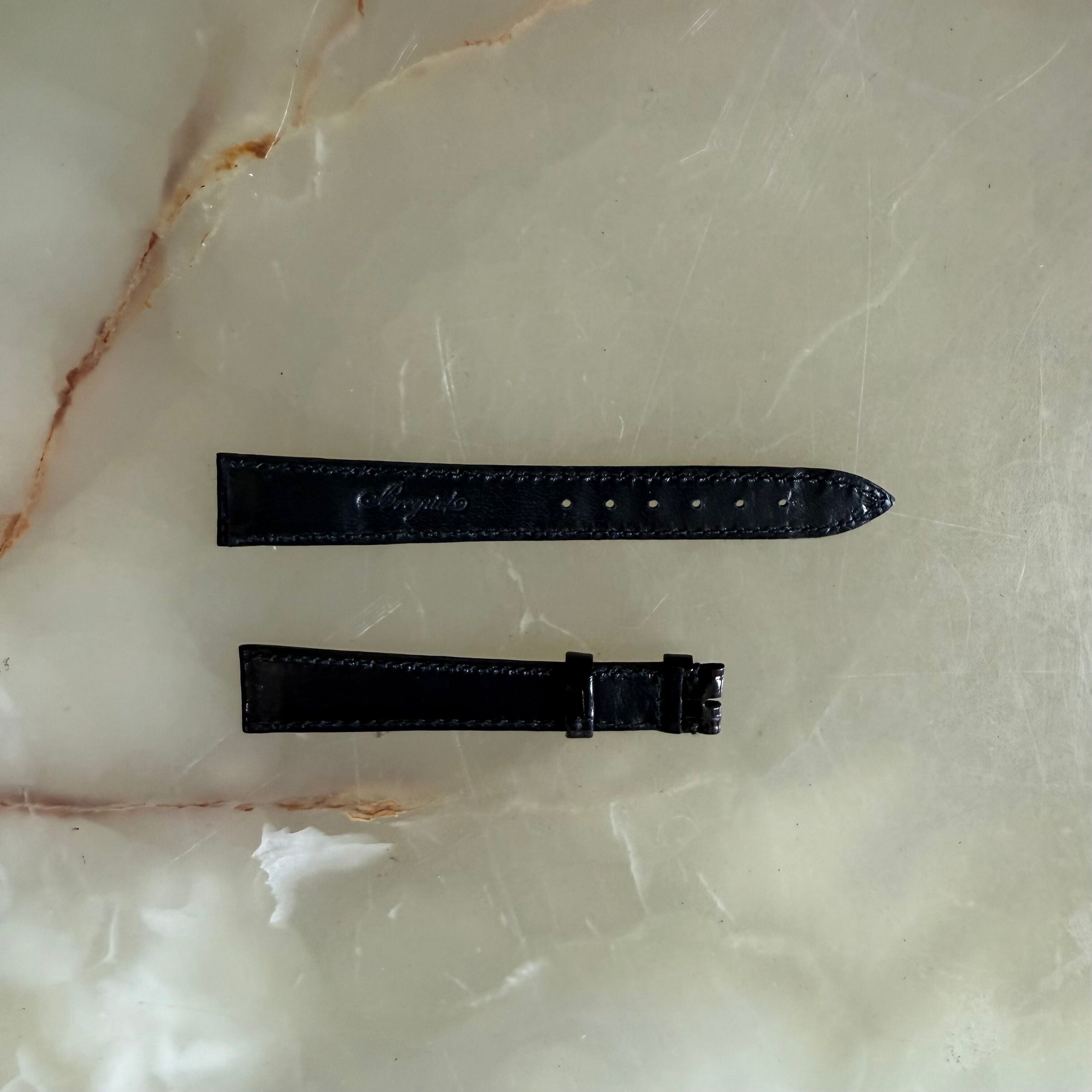 Authentic Breguet Black Crocodile Watch Strap Band 19mm Stitched