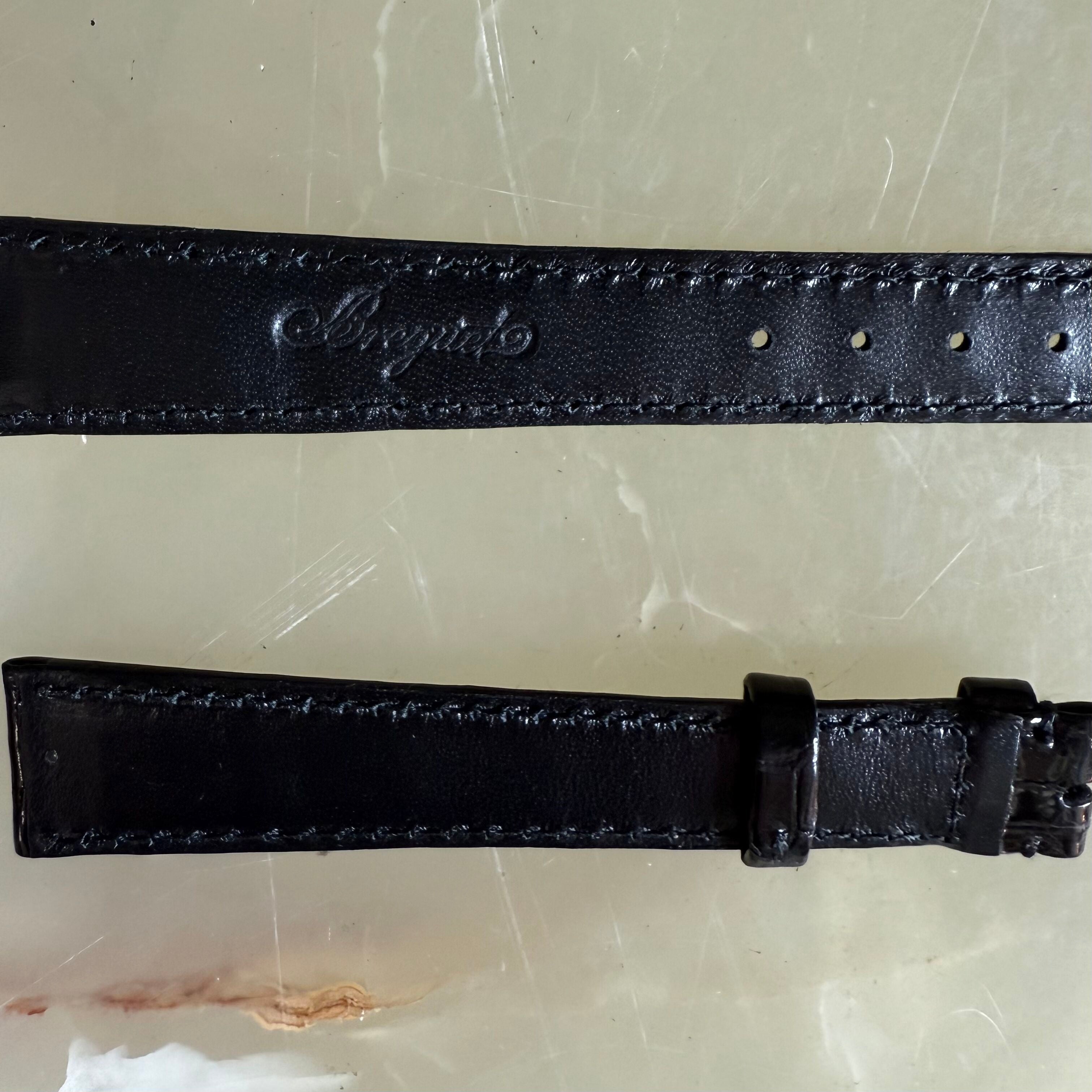 Authentic Breguet Black Crocodile Watch Strap Band 19mm Stitched
