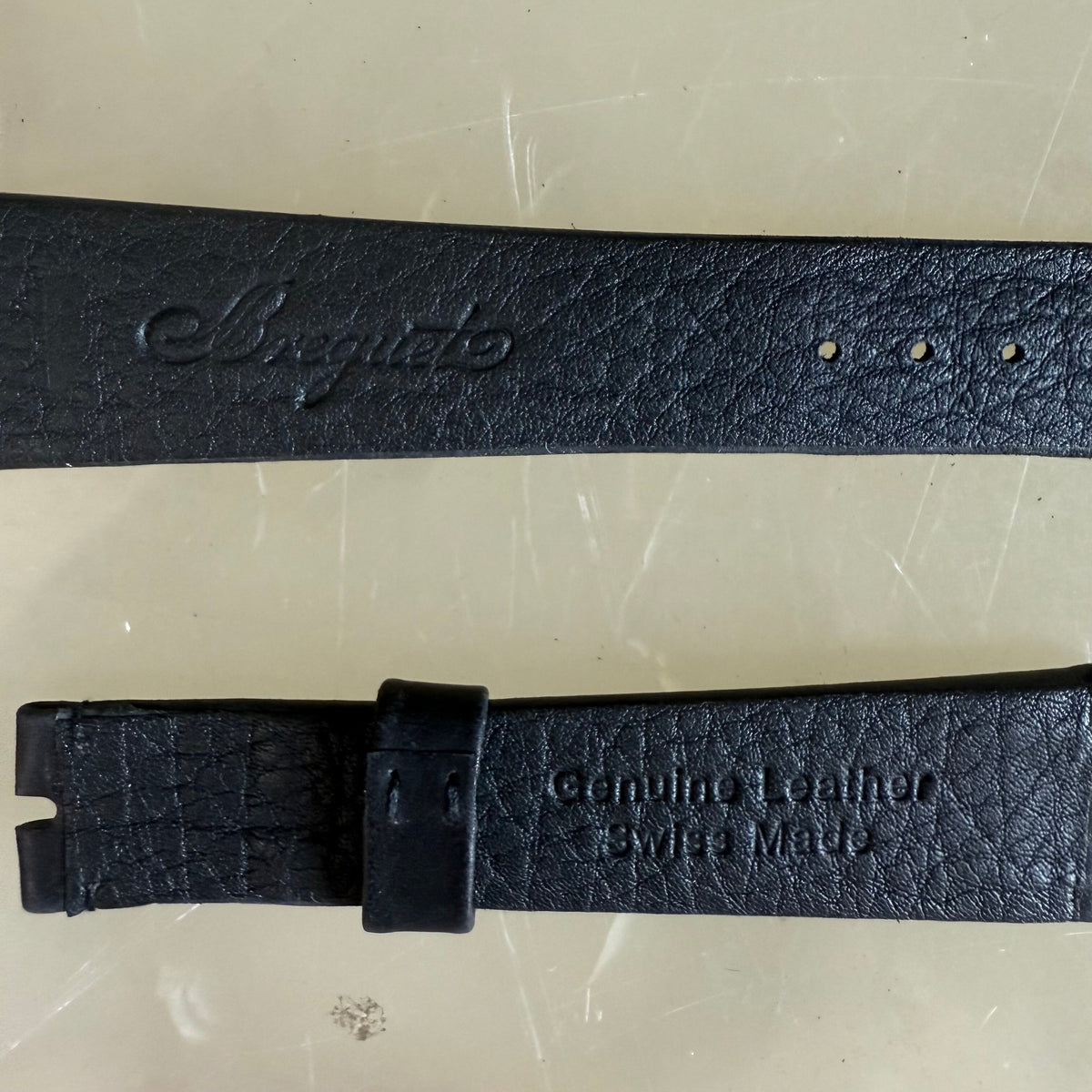 Authentic Breguet Black Genuine Leather Watch Strap Band 22mm