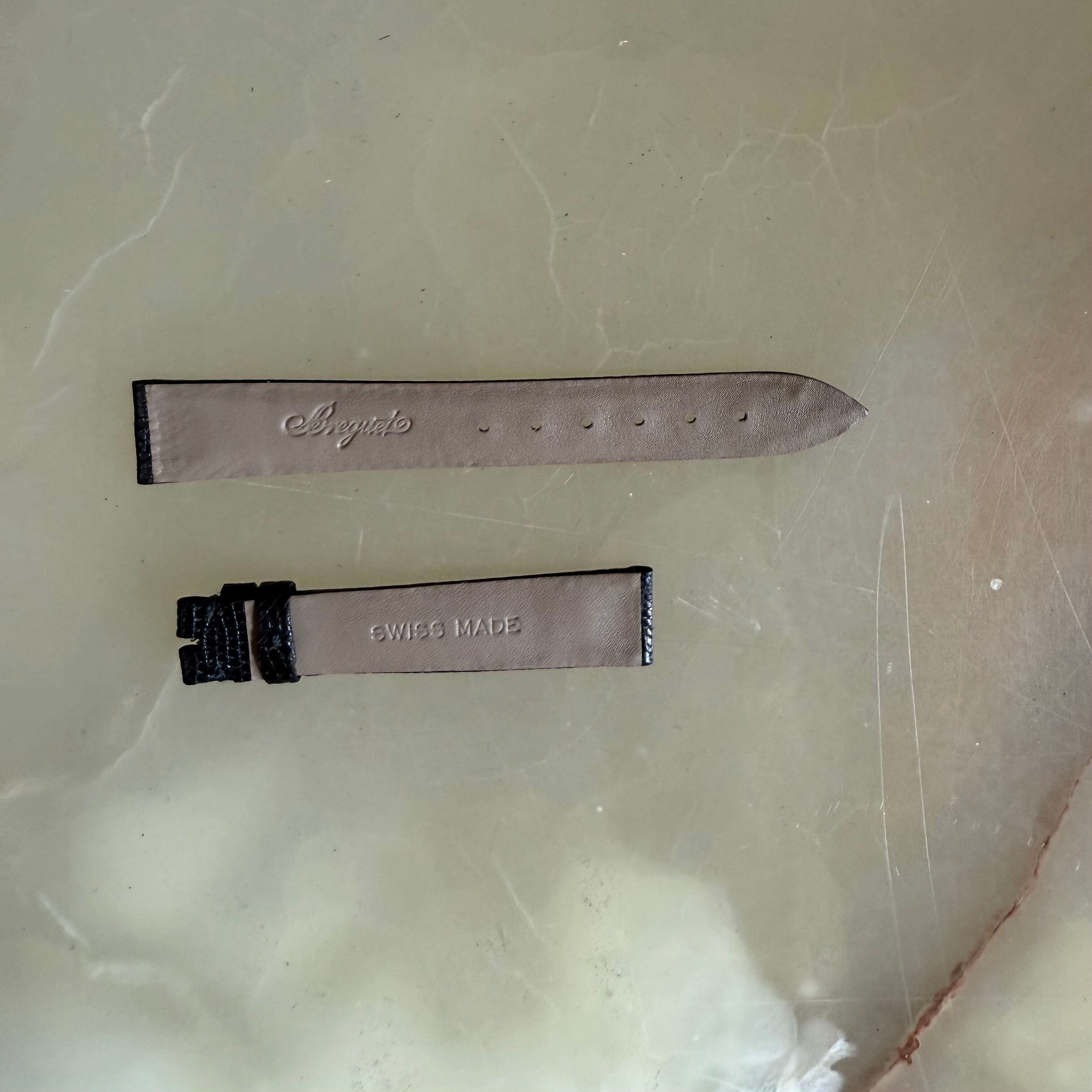Authentic Breguet Black Lizard Watch Strap Band 19mm