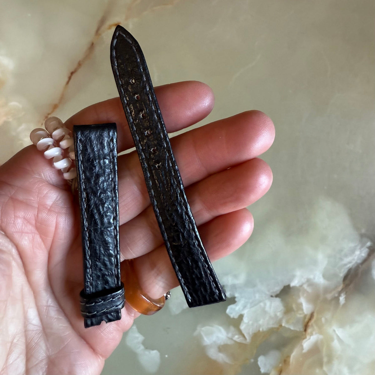 Authentic Breguet Black Shark Watch Strap Band 14mm Stitched