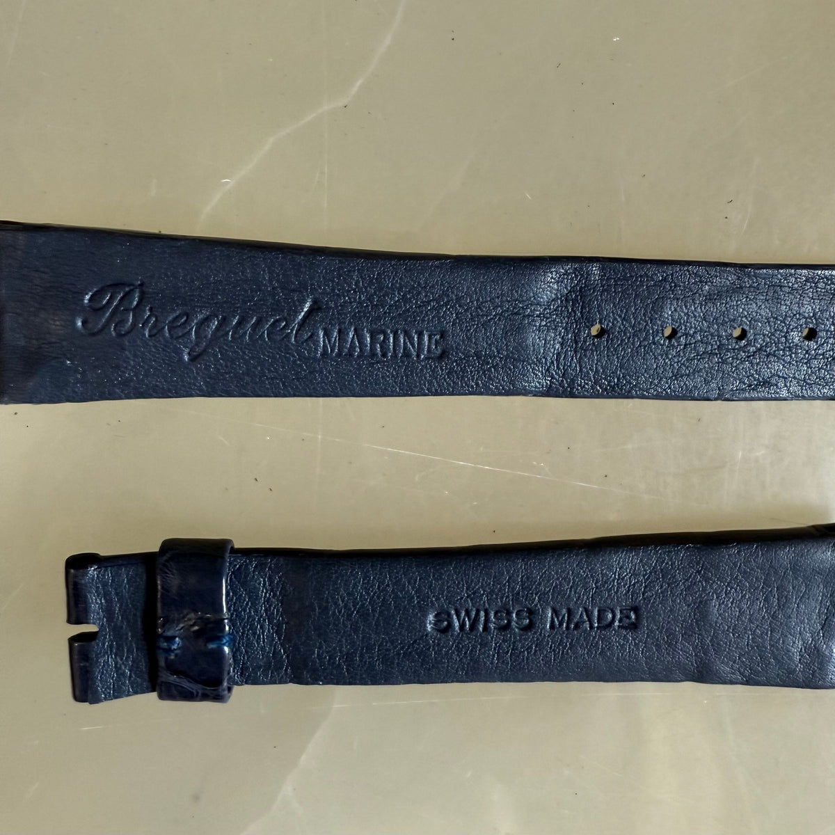 Authentic Breguet Blue Crocodile Watch Strap Band 19.5mm Padded & Stitched