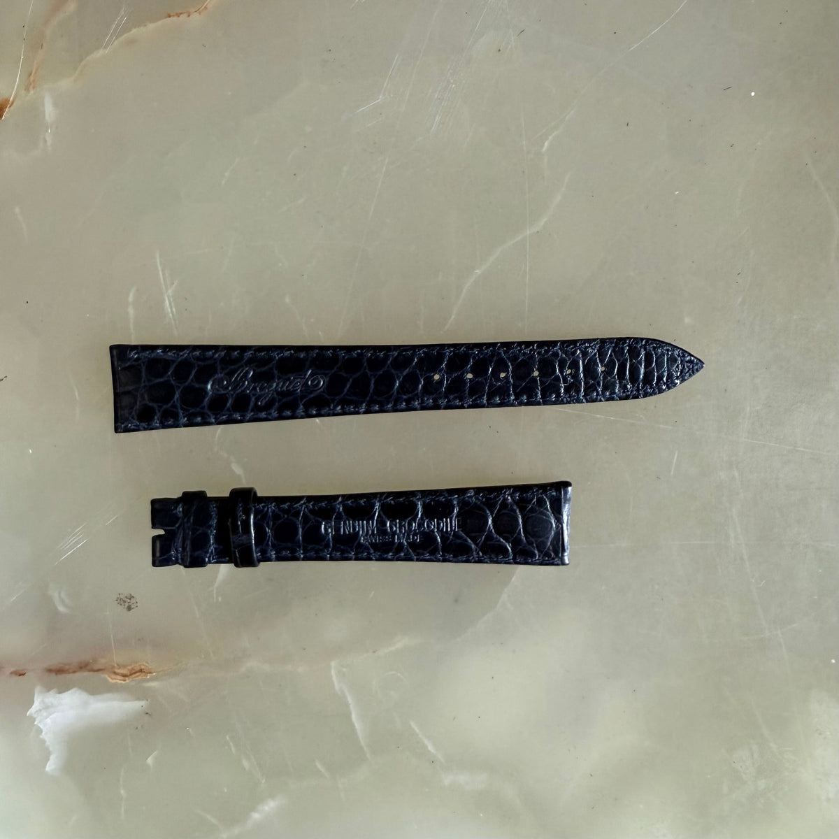 Authentic Breguet Blue Crocodile Watch Strap Band 19mm Padded & Stitched