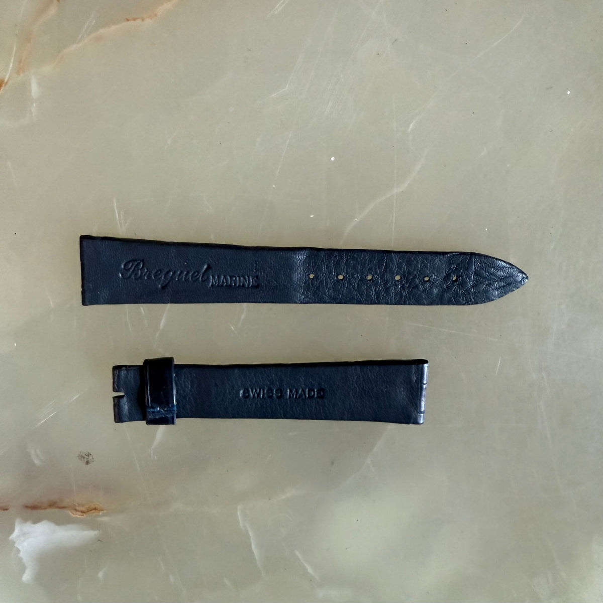 Authentic Breguet Blue Crocodile Watch Strap Band 19mm Padded & Stitched
