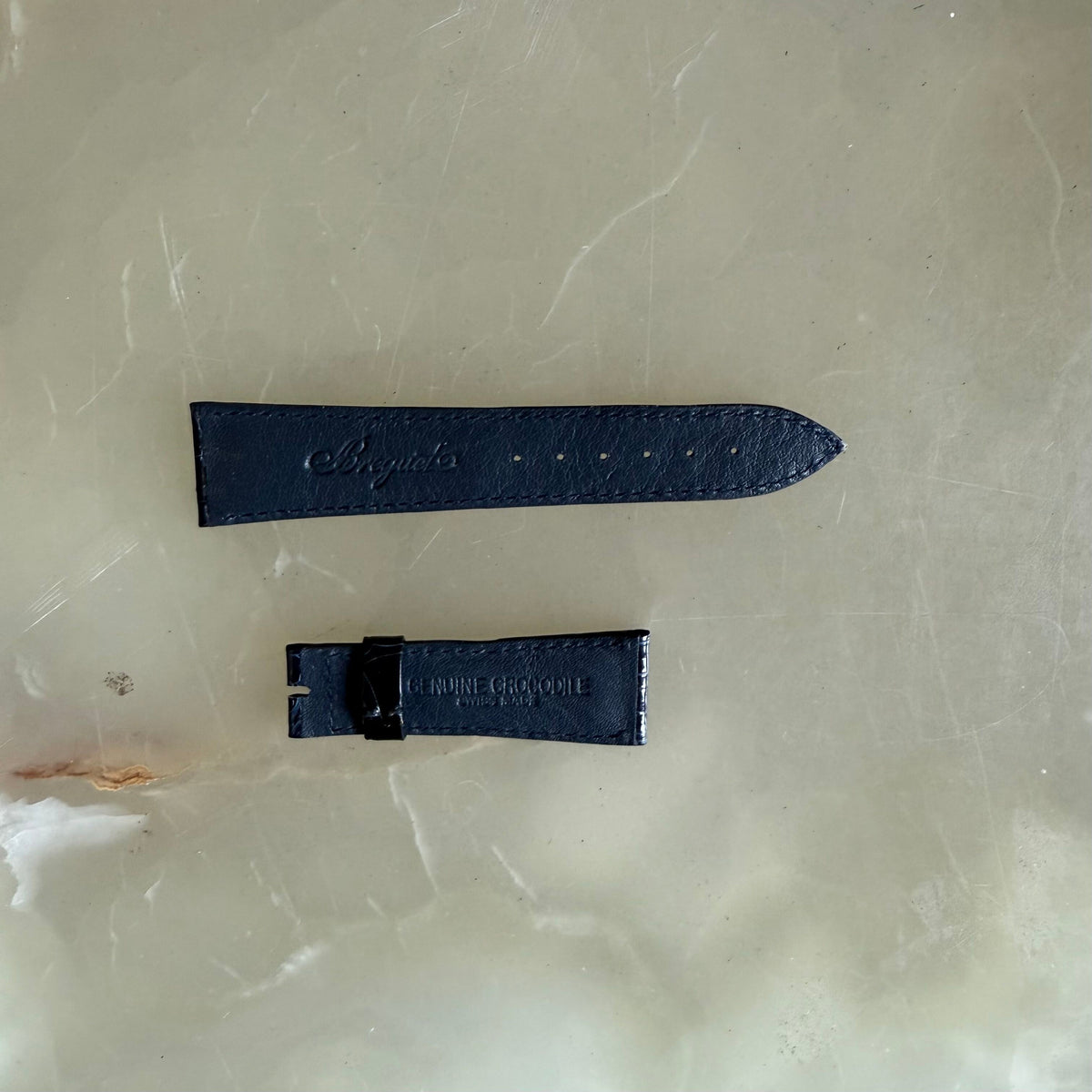 Authentic Breguet Blue Crocodile Watch Strap Band 20mm Padded & Stitched