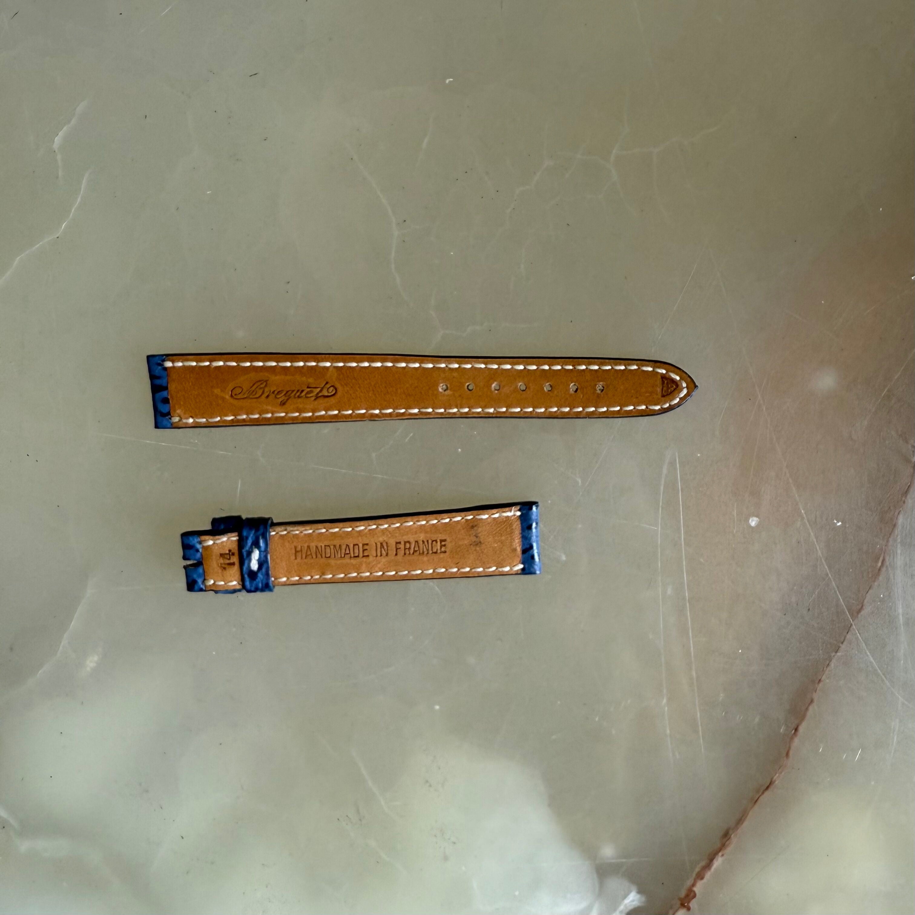 Authentic Breguet Blue Shark Watch Strap Band 14.5mm Padded & Stitched