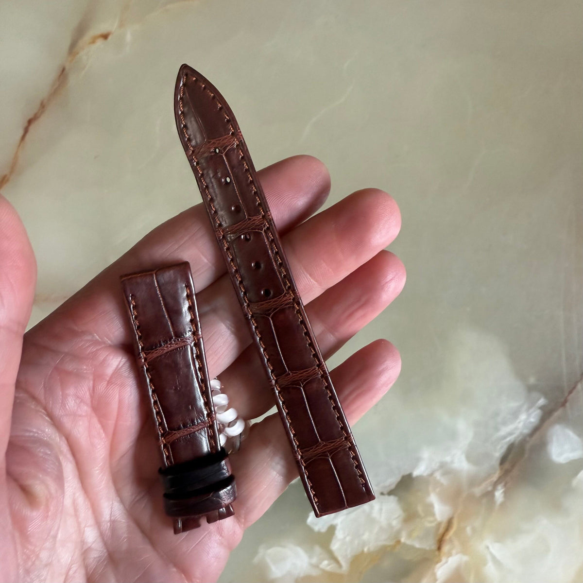 Authentic Breguet Brown Alligator Watch Strap Band 16mm Stitched