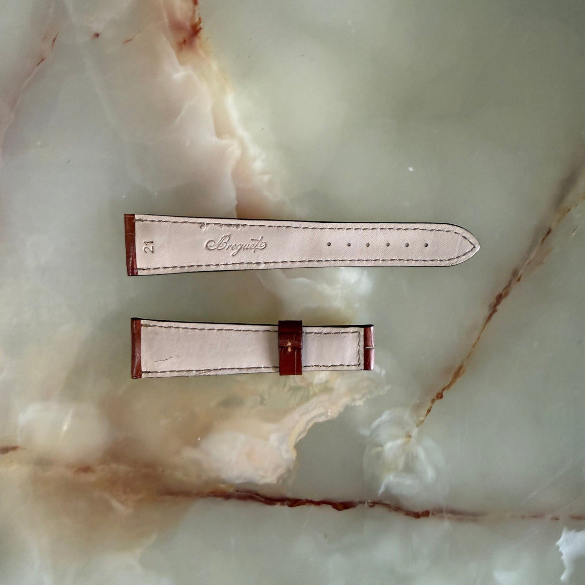 Authentic Breguet Brown Crocodile Padded Watch Band Strap 21mm