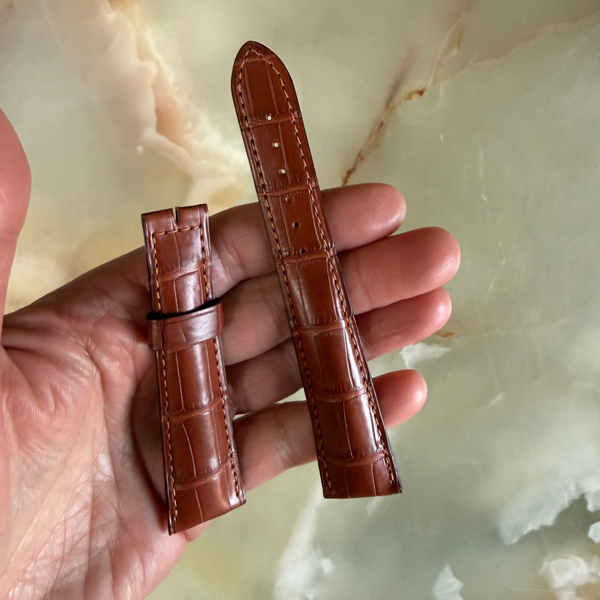 Authentic Breguet Brown Crocodile Padded Watch Band Strap 21mm