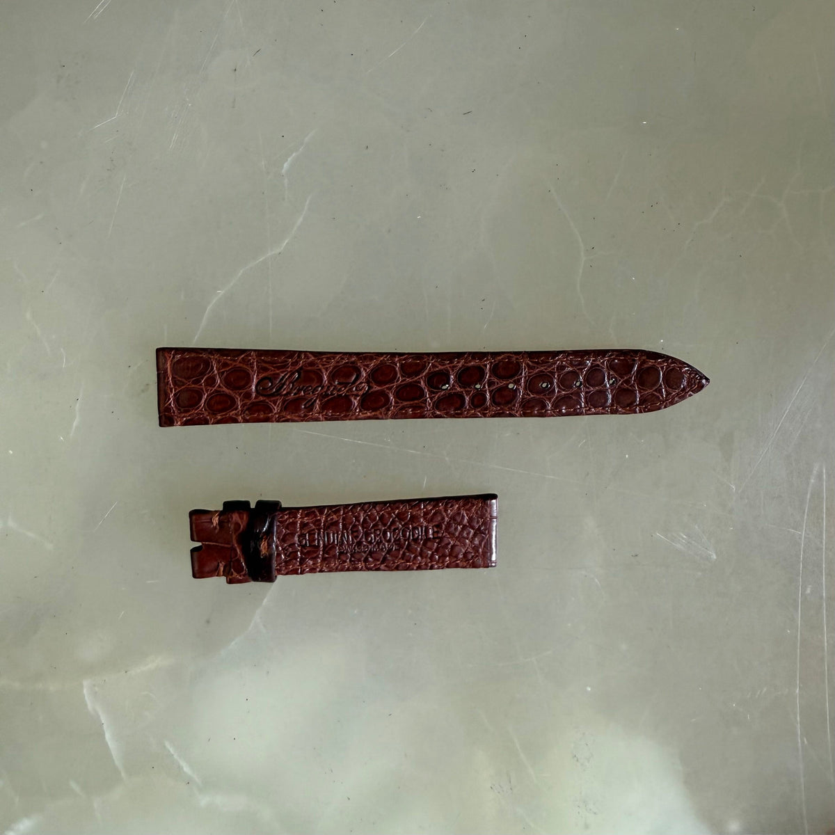 Authentic Breguet Brown Crocodile Watch Strap Band 16mm Stitched