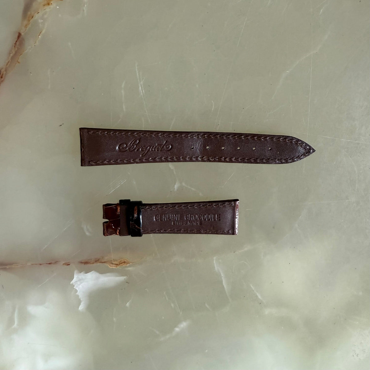 Authentic Breguet Brown Crocodile Watch Strap Band 17mm Padded & Stitched
