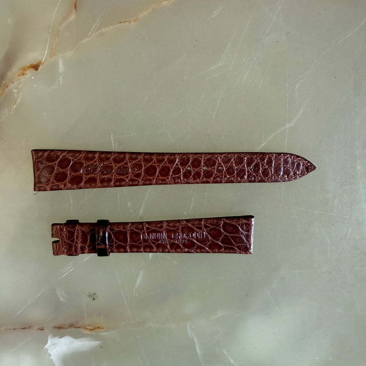 Authentic Breguet Brown Crocodile Watch Strap Band 18mm Padded & Stitched