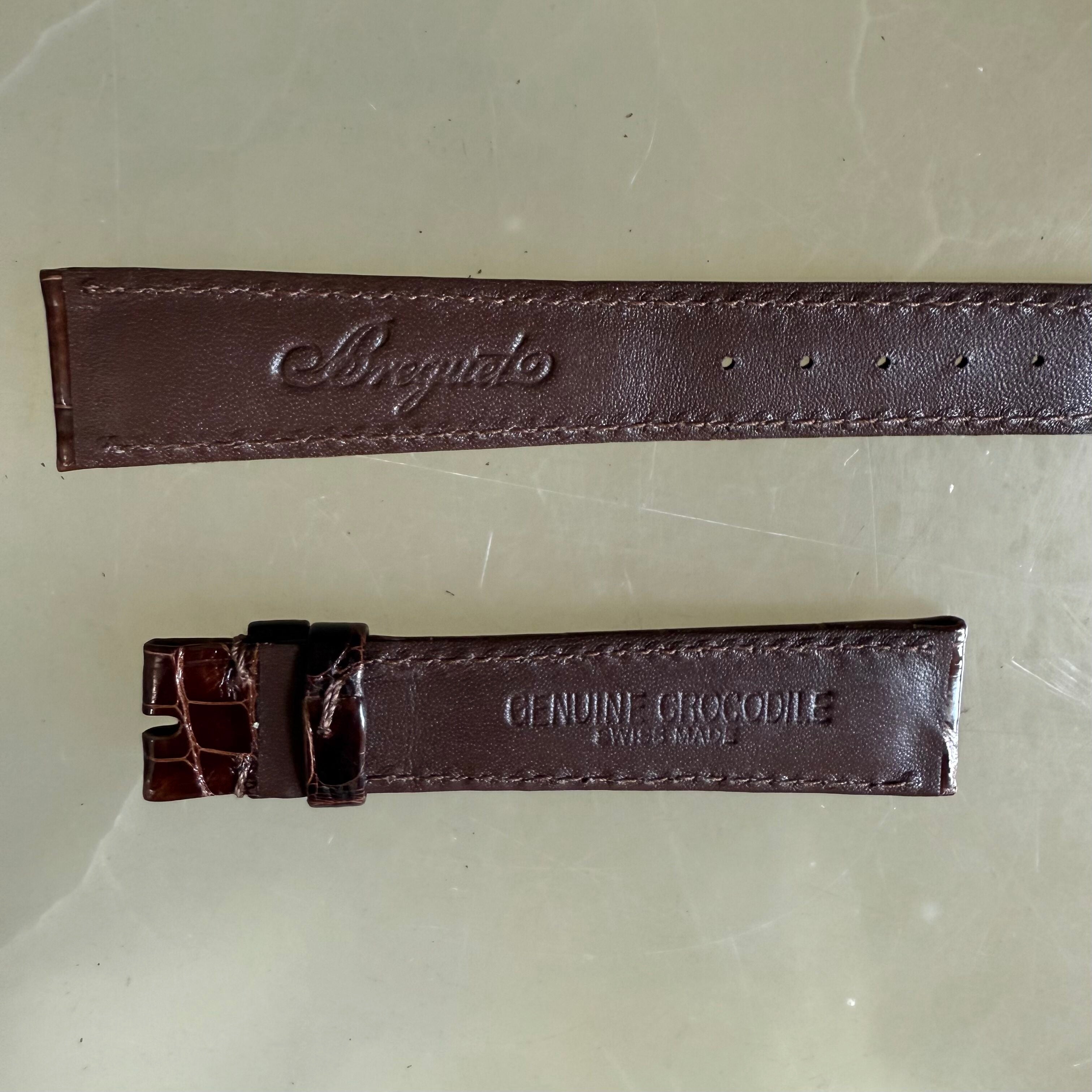 Authentic Breguet Brown Crocodile Watch Strap Band 18mm Padded & Stitched