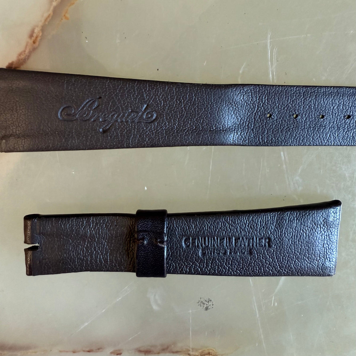 Authentic Breguet Brown Genuine Leather Watch Strap Band 21mm Padded & Stitched