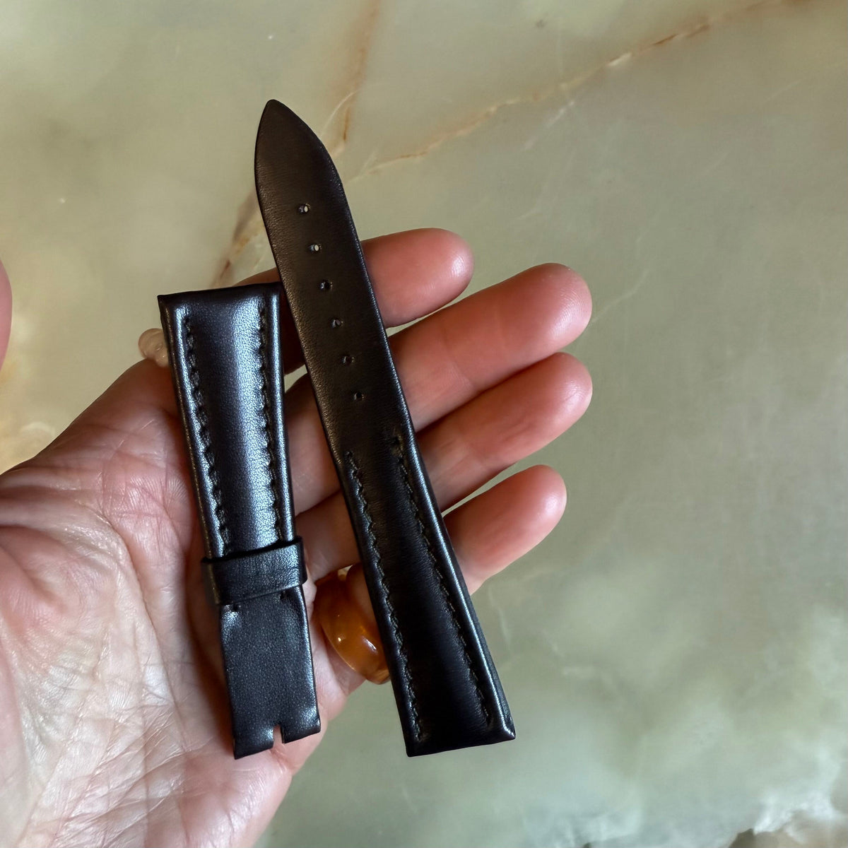 Authentic Breguet Brown Genuine Leather Watch Strap Band 21mm Padded & Stitched