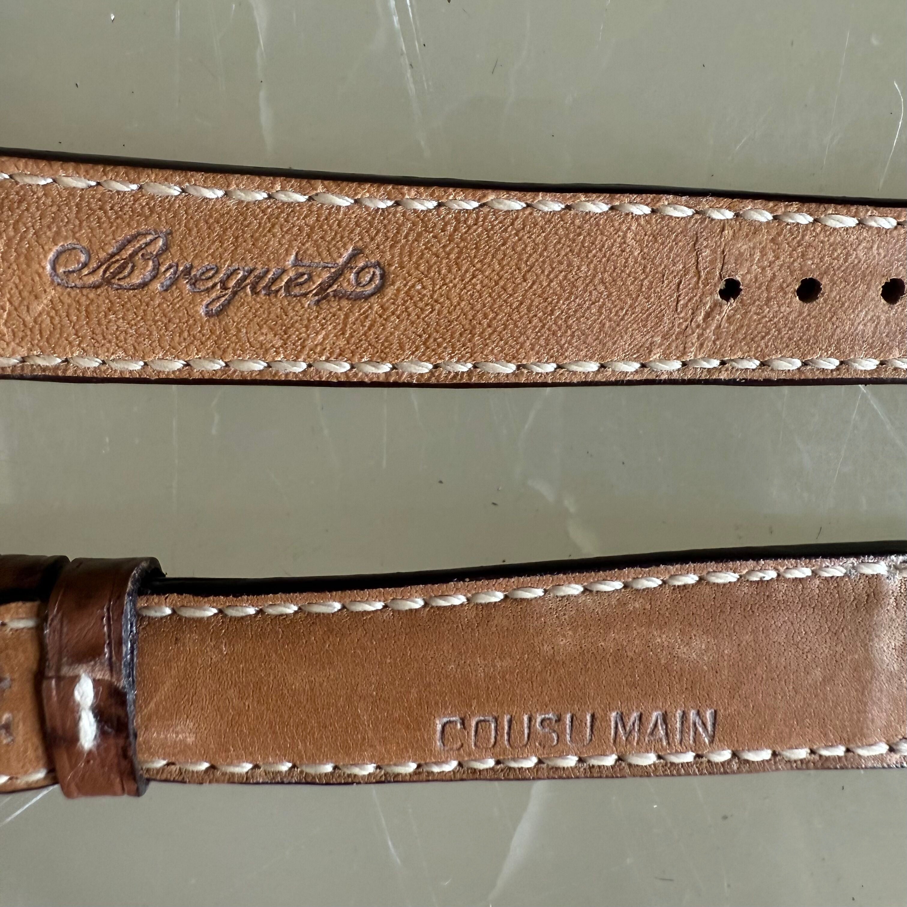 Authentic Breguet Brown Shark Watch Strap Band 15mm Padded & Stitched